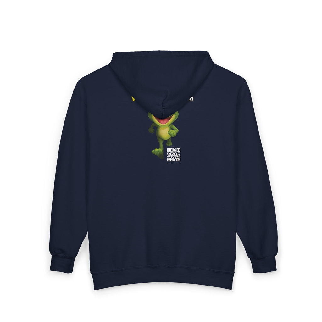 Leelee Running Frog Zip Pro Hoodie — Cute "Nah Nah, Ne Nah Nah" Graphic Full-Zip Sweatshirt