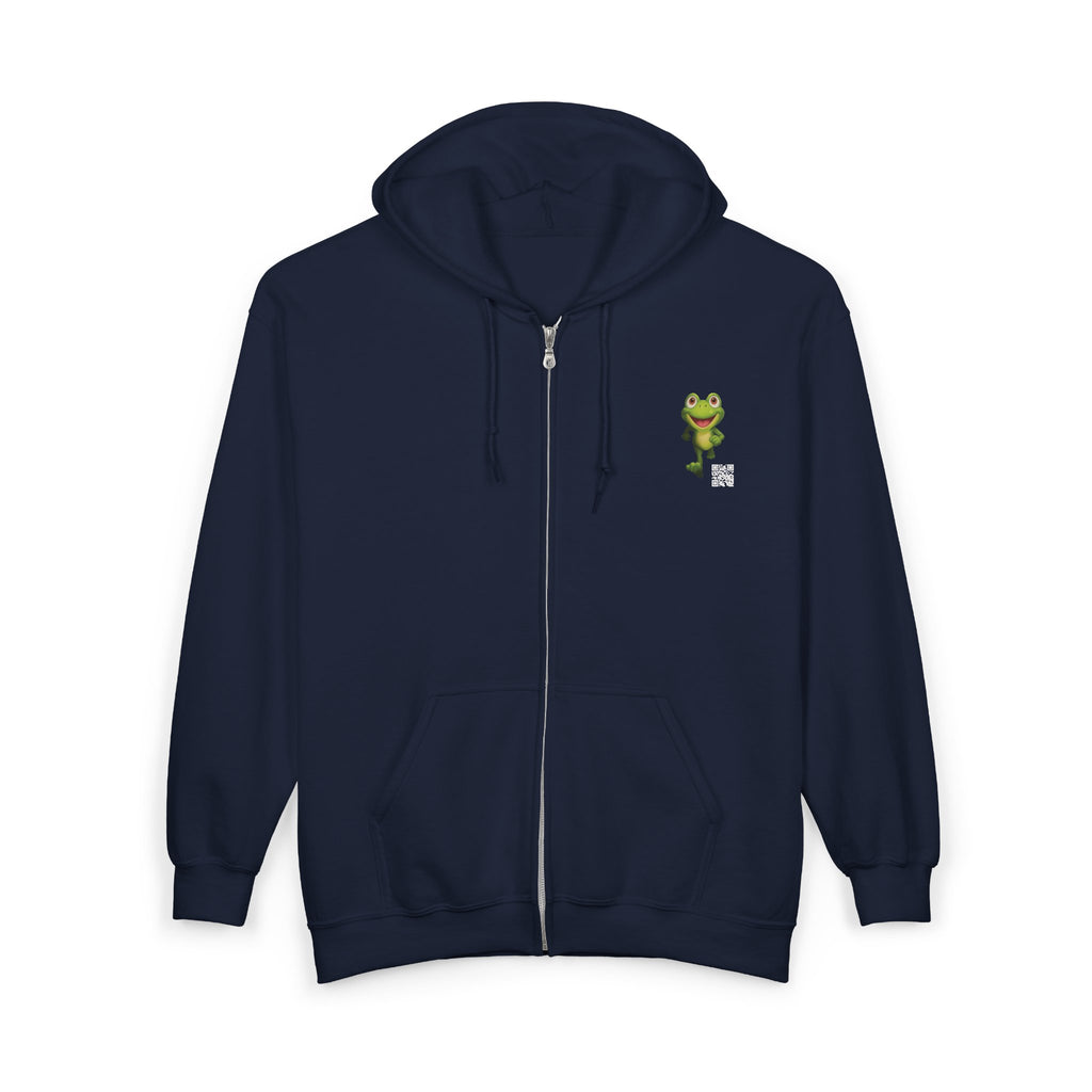 Leelee Running Frog Zip Pro Hoodie — Cute "Nah Nah, Ne Nah Nah" Graphic Full-Zip Sweatshirt