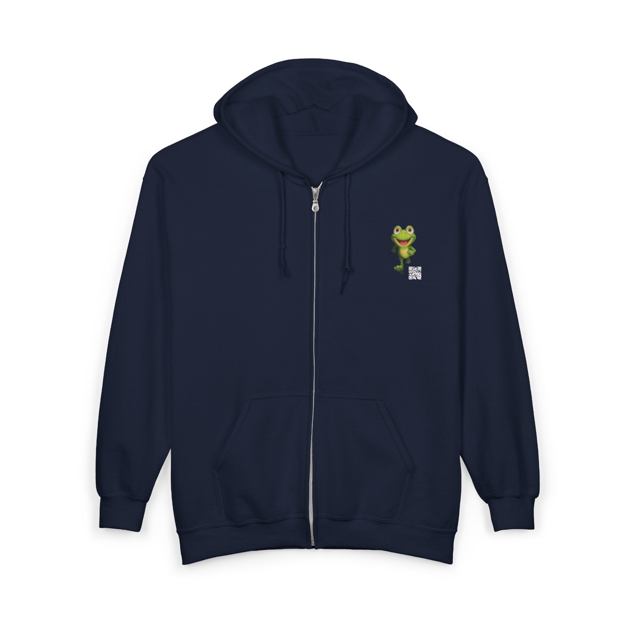 Leelee Running Frog Zip Pro Hoodie — Cute "Nah Nah, Ne Nah Nah" Graphic Full-Zip Sweatshirt