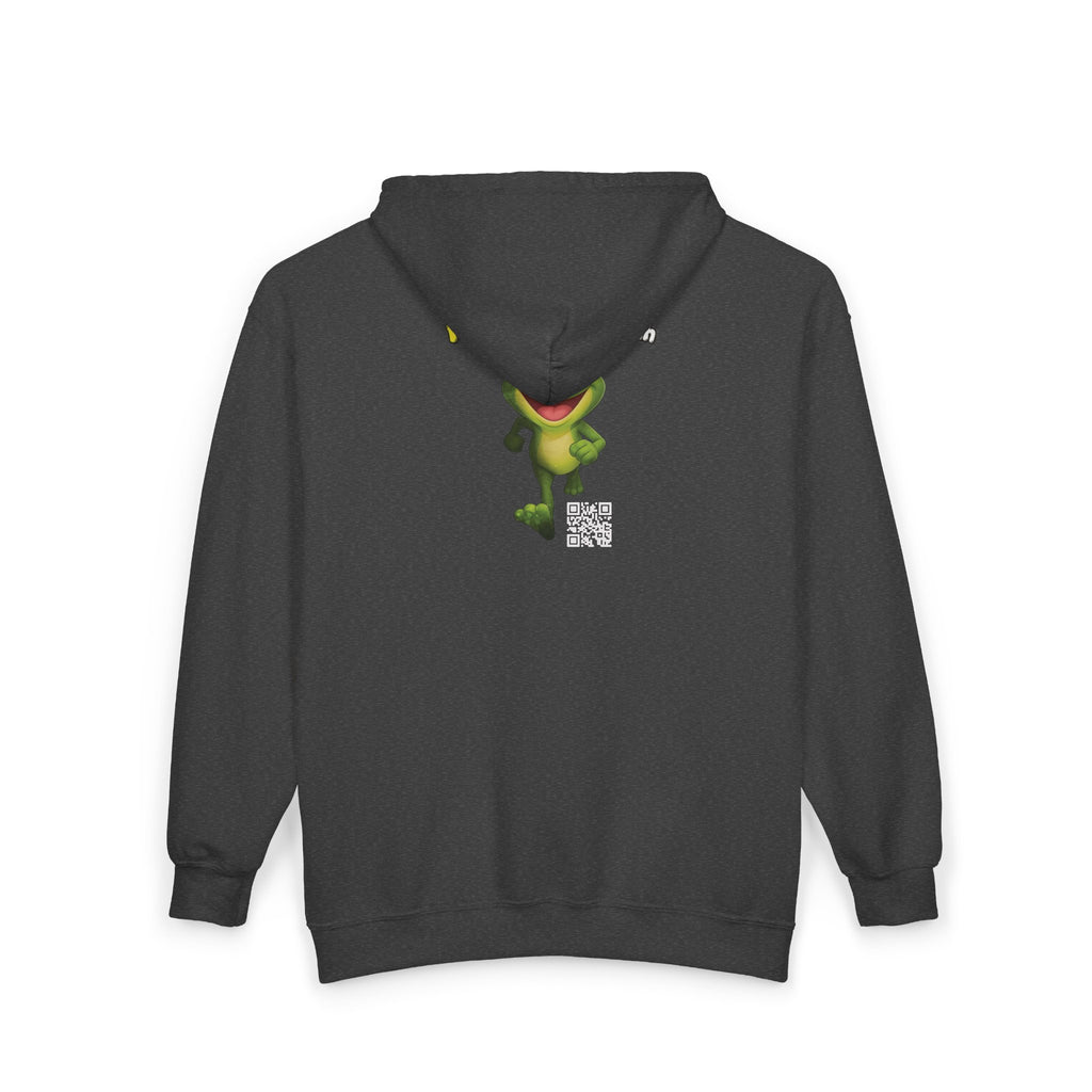 Leelee Running Frog Zip Pro Hoodie — Cute "Nah Nah, Ne Nah Nah" Graphic Full-Zip Sweatshirt