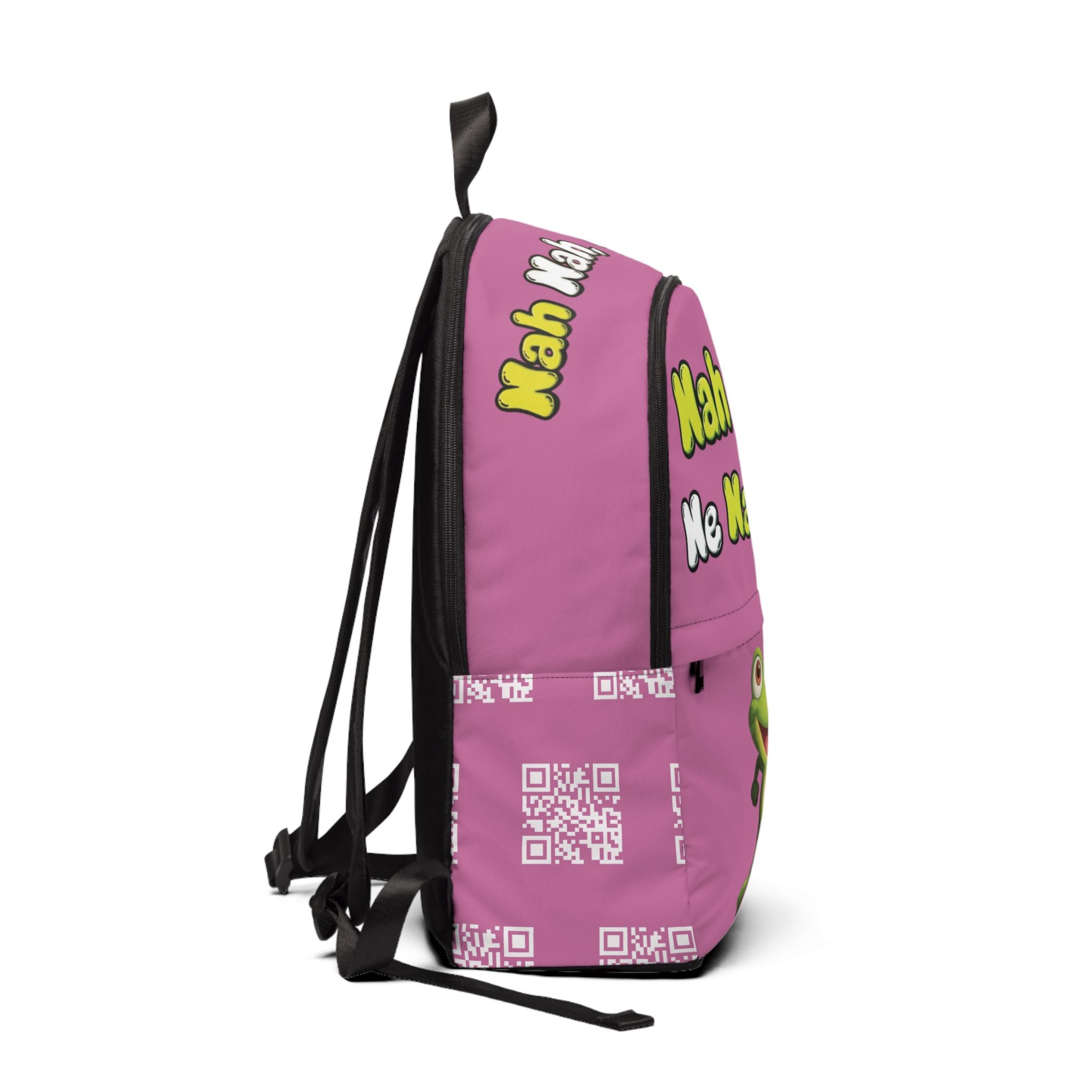 Pink Backpack — "Nah Nah, Ne Nah Nah" Frog Print Kids Backpack