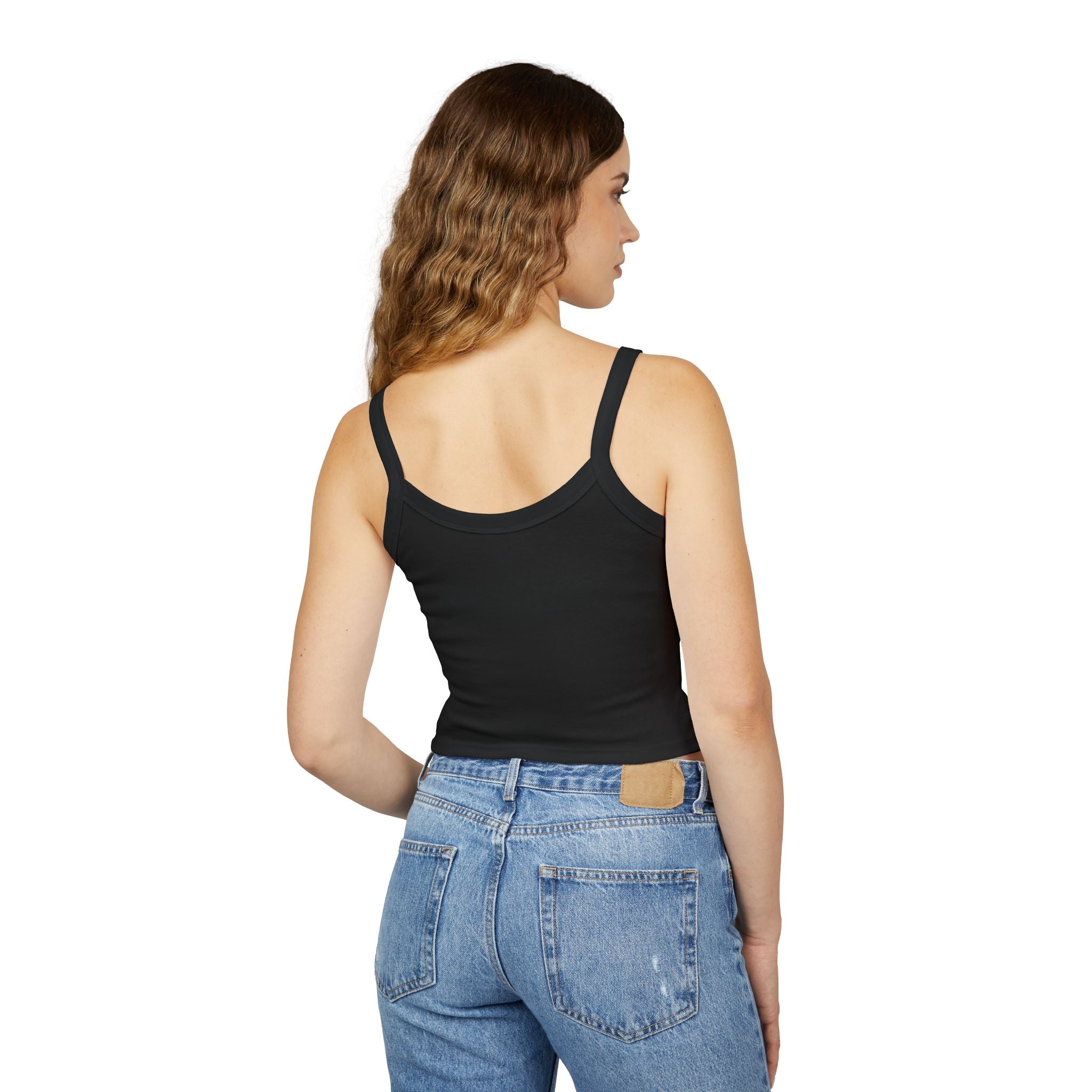 Leelee Running Frog Cropped Tank — "Nah Nah Ne Nah Nah" Cute Frog Graphic Spaghetti Strap Top
