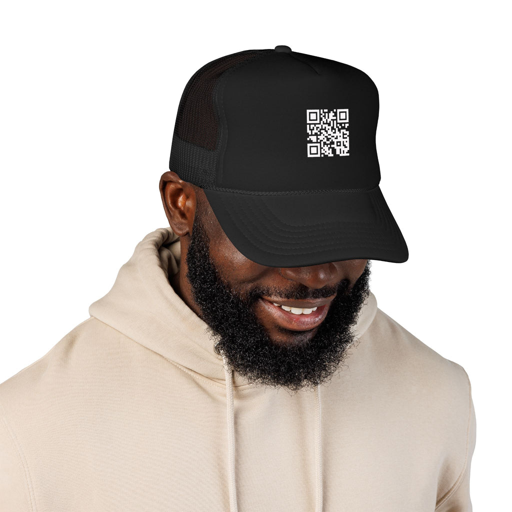 QR Code Trucker Hat — Scanable Tech Graphic Cap