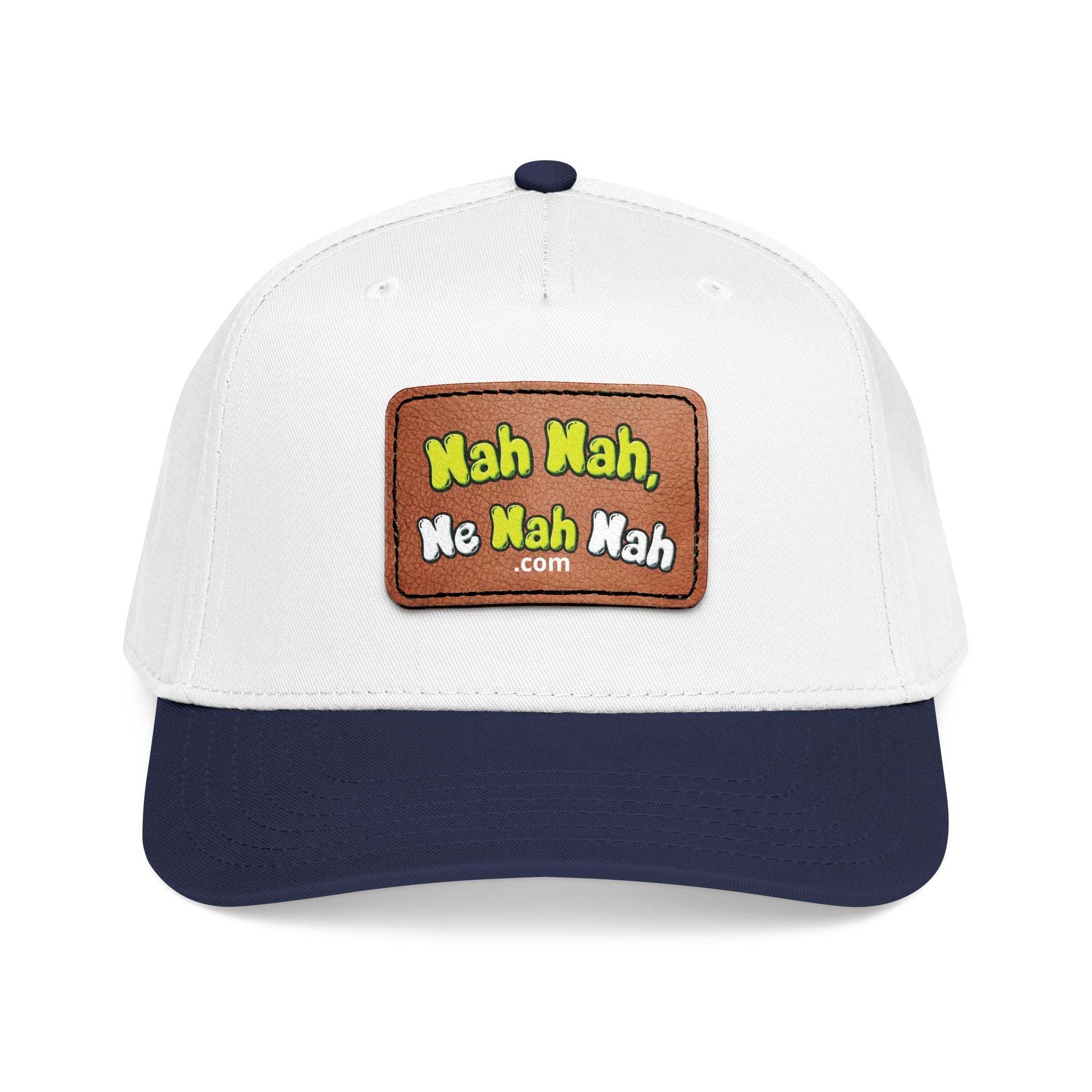 Leather Patch Baseball Cap — "Nah Nah, Ne Nah Nah" Retro Dad Hat