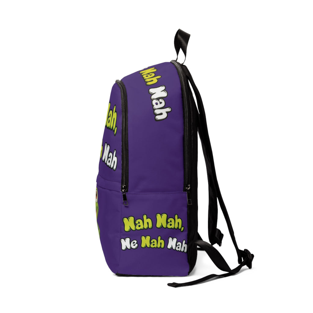 Purple Backpack — "Nah Nah, Ne Nah Nah" Frog Print Kids Backpack