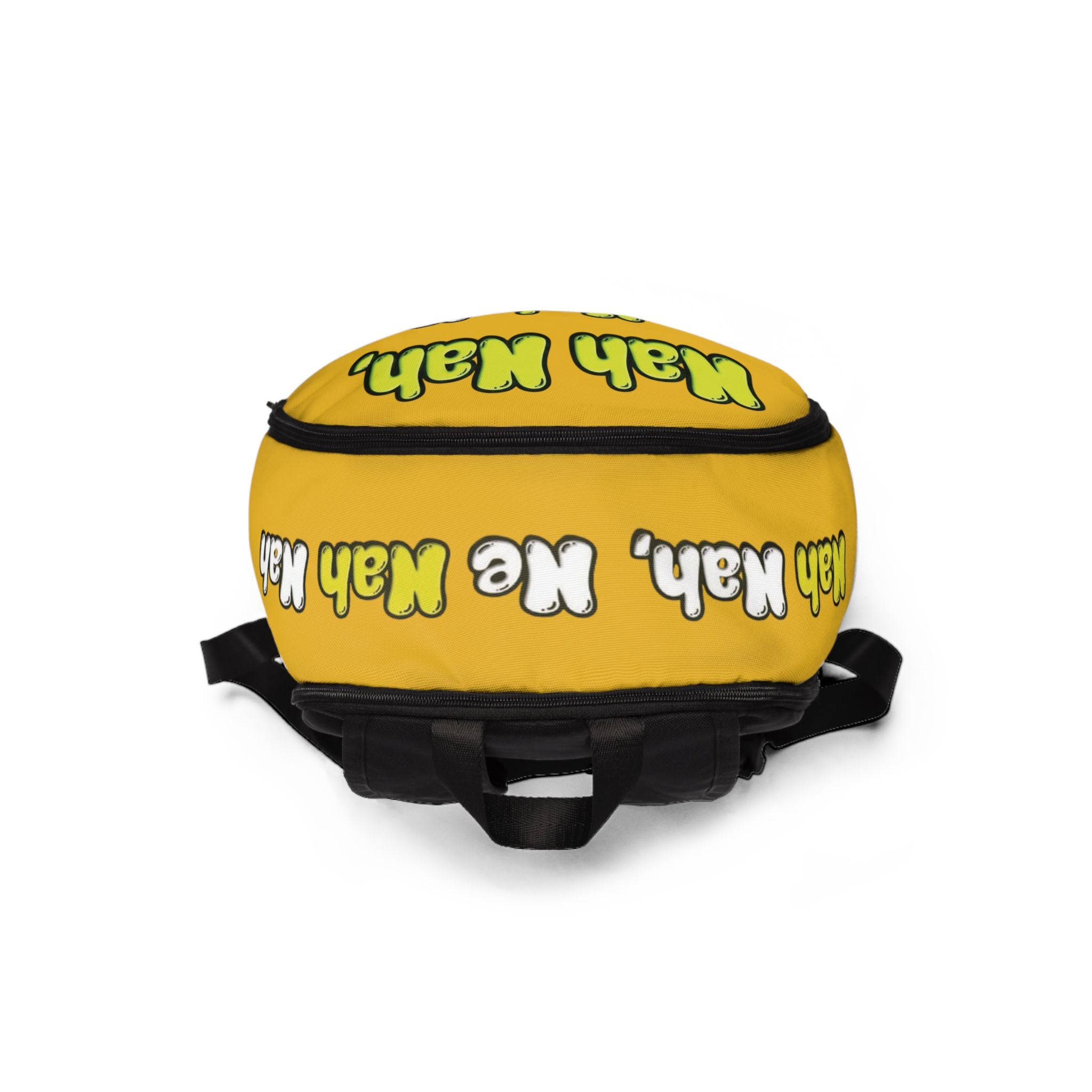 Yellow Backpack — "Nah Nah, Ne Nah Nah" Frog Print Kids Backpack