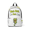White Leelee Backpack — "Nah Nah, Ne Nah Nah" Frog Print Kids Backpack