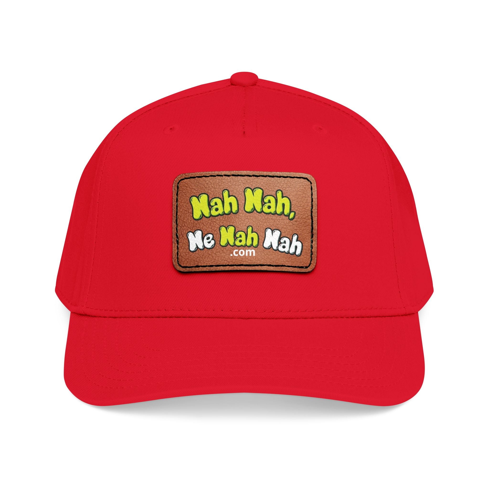 Leather Patch Baseball Cap — "Nah Nah, Ne Nah Nah" Retro Dad Hat