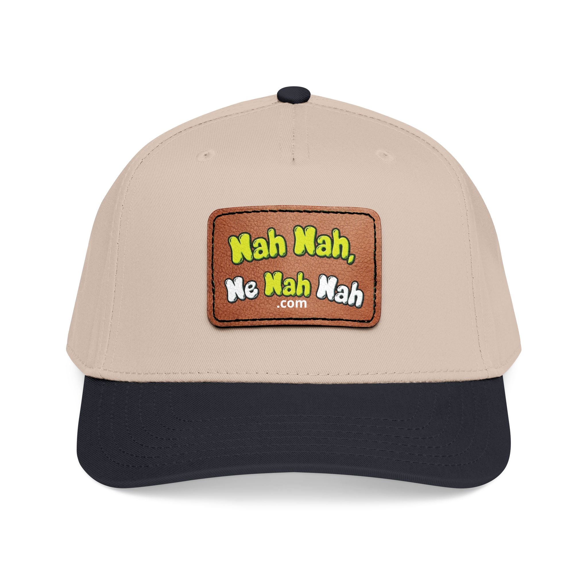 Leather Patch Baseball Cap — "Nah Nah, Ne Nah Nah" Retro Dad Hat