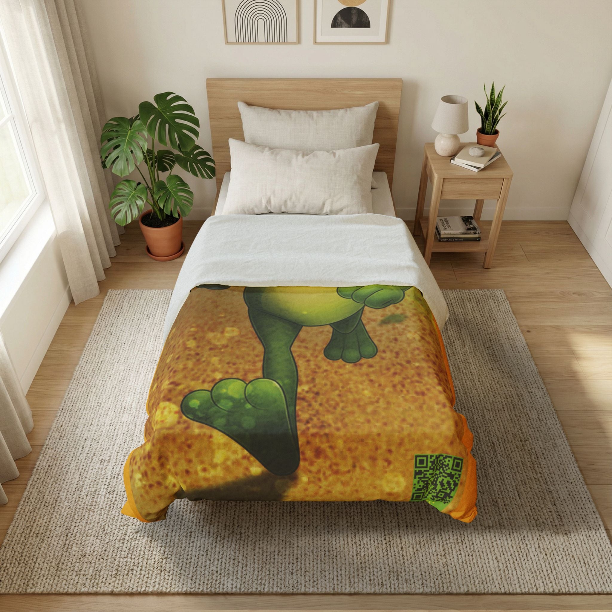 Cute Leelee Frog Cotton Duvet Cover — Kids' Cartoon Bedding