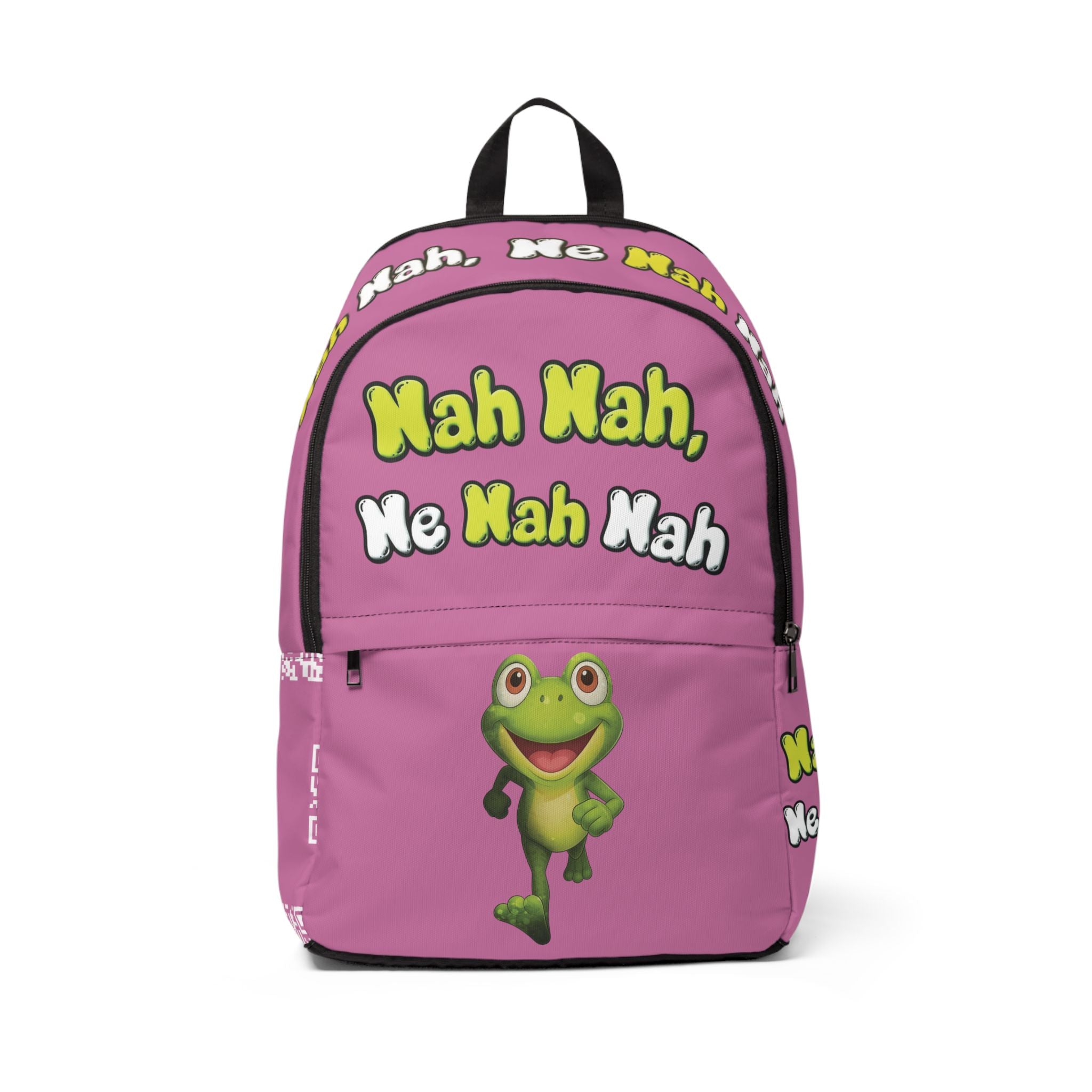Pink Backpack — "Nah Nah, Ne Nah Nah" Frog Print Kids Backpack