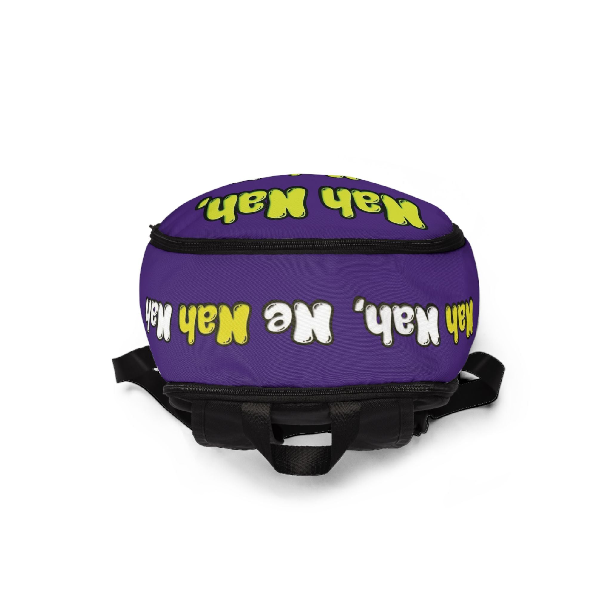 Purple Backpack — "Nah Nah, Ne Nah Nah" Frog Print Kids Backpack