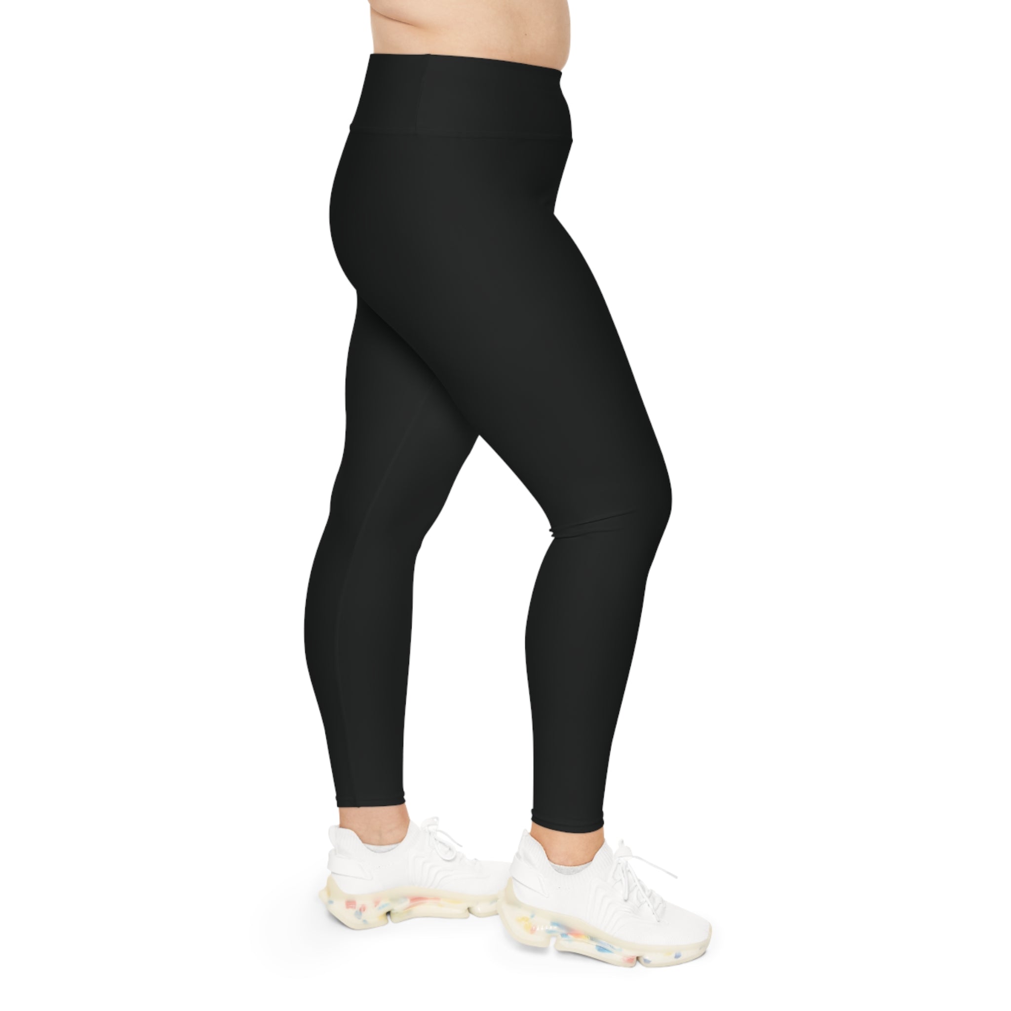 Leelee Inspired Plus Size Leggings (Black) — Cute Smiling Leelee Running Frog Graphic Leggings
