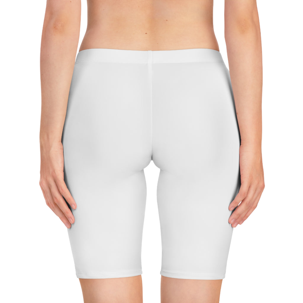 Leelee Frog Inspired Women's Bike Shorts (White) — Cute 'Nah Nah, Ne Nah Nah' Graphic