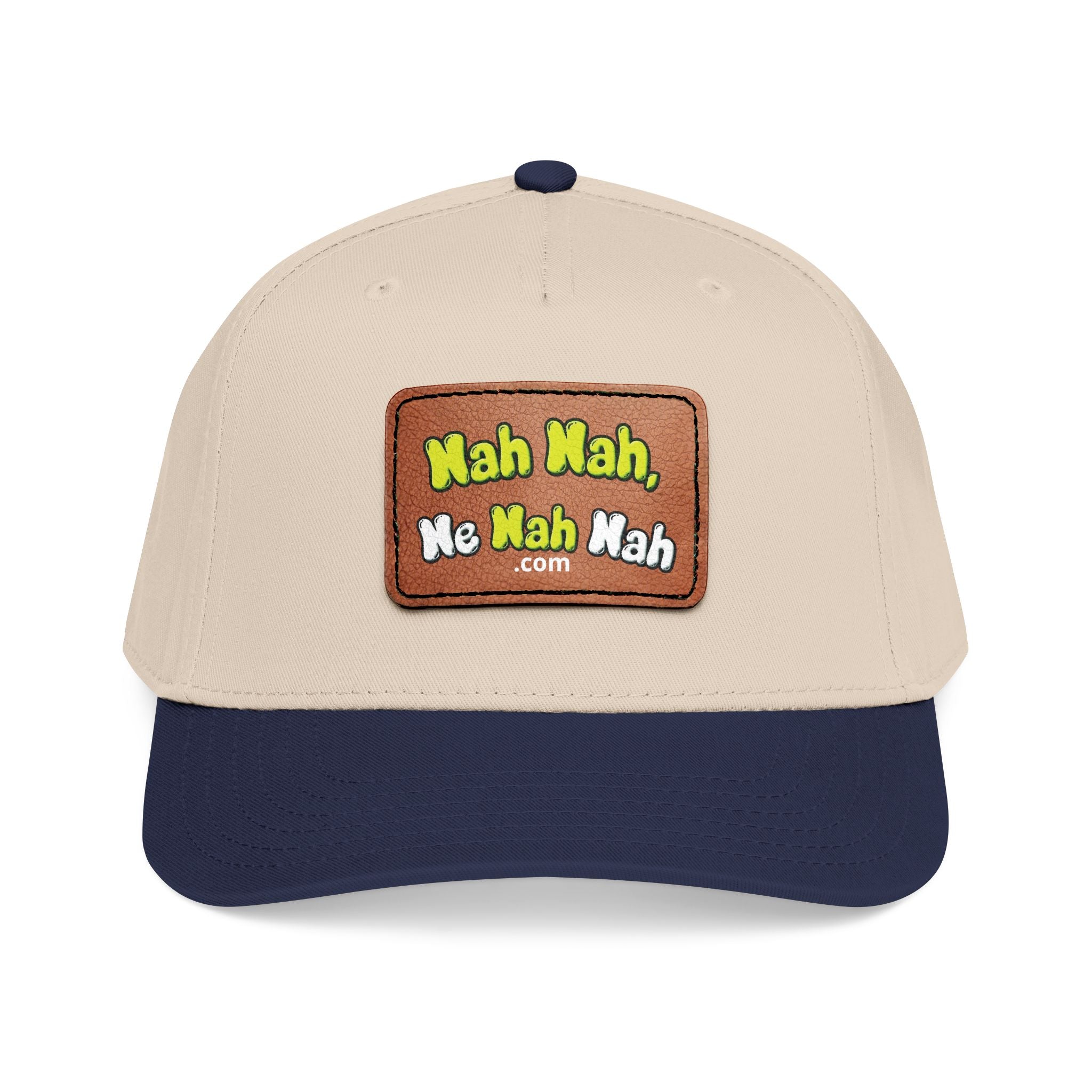 Leather Patch Baseball Cap — "Nah Nah, Ne Nah Nah" Retro Dad Hat