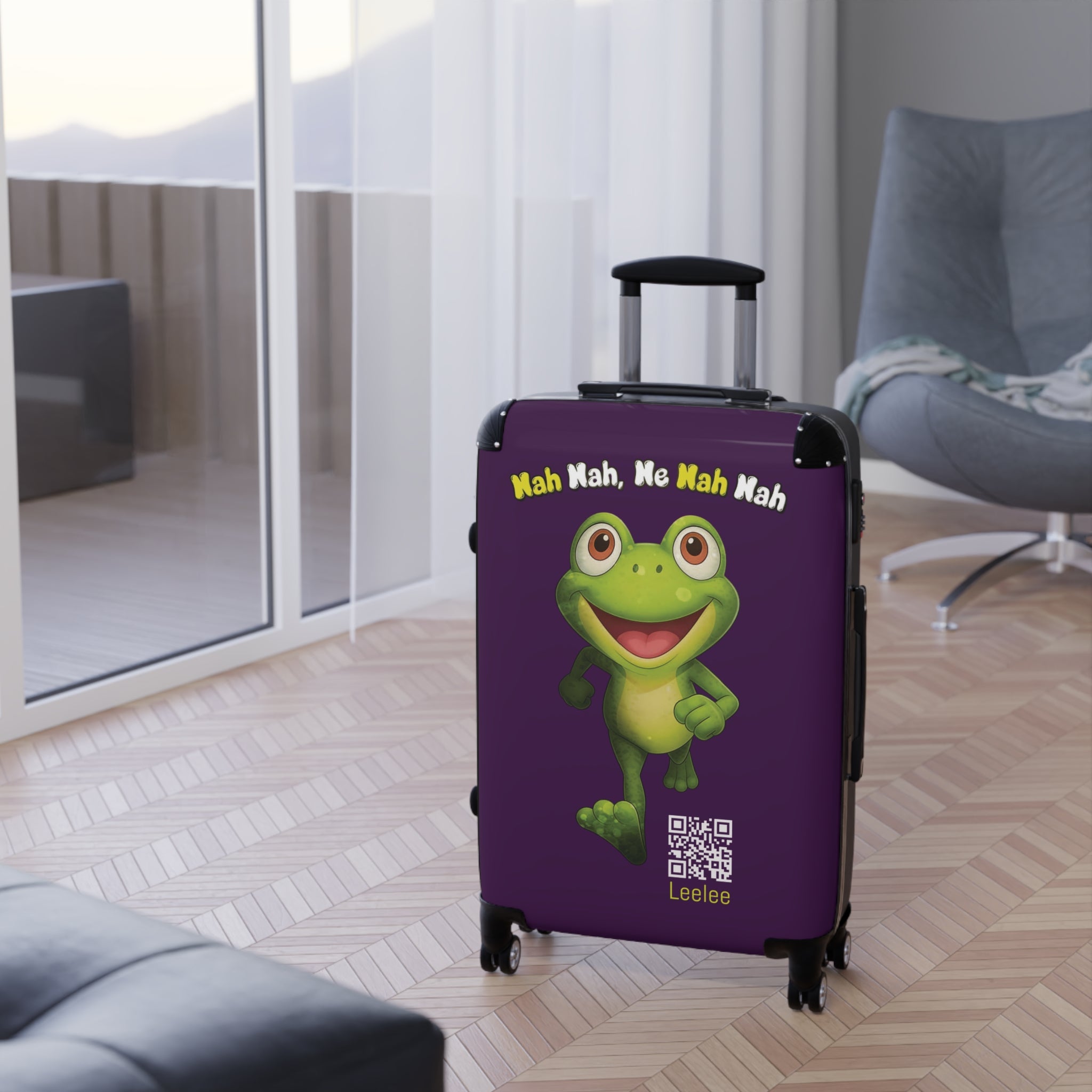 Leelee Running Frog 'Nah Nah, Ne Nah Nah' Carry-On Suitcase — Travel Luggage