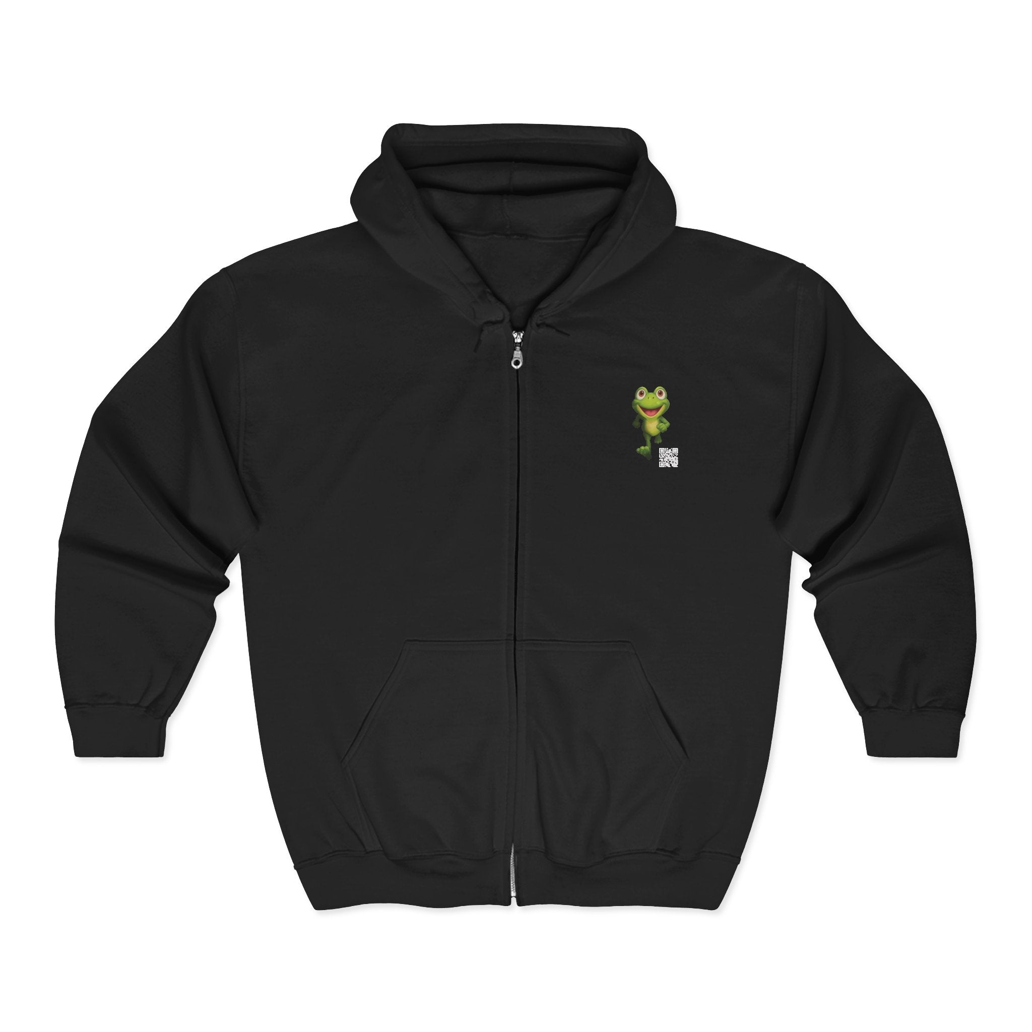 Leelee Running Frog Zip Pro Hoodie — Cute "Nah Nah, Ne Nah Nah" Graphic Full-Zip Sweatshirt