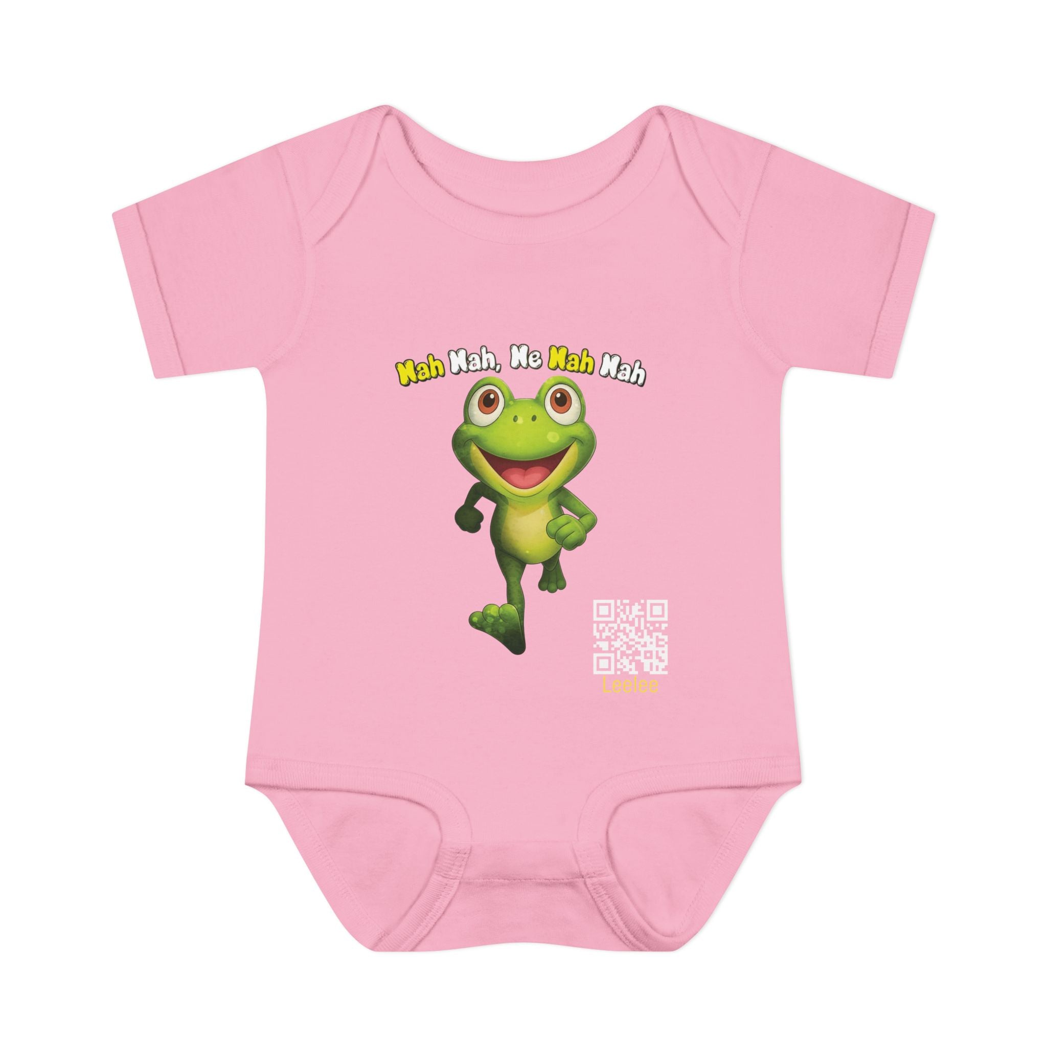 Baby Bodysuit – Cute Running Leelee Frog "Nah Nah, Ne Nah Nah" Infant Onesie