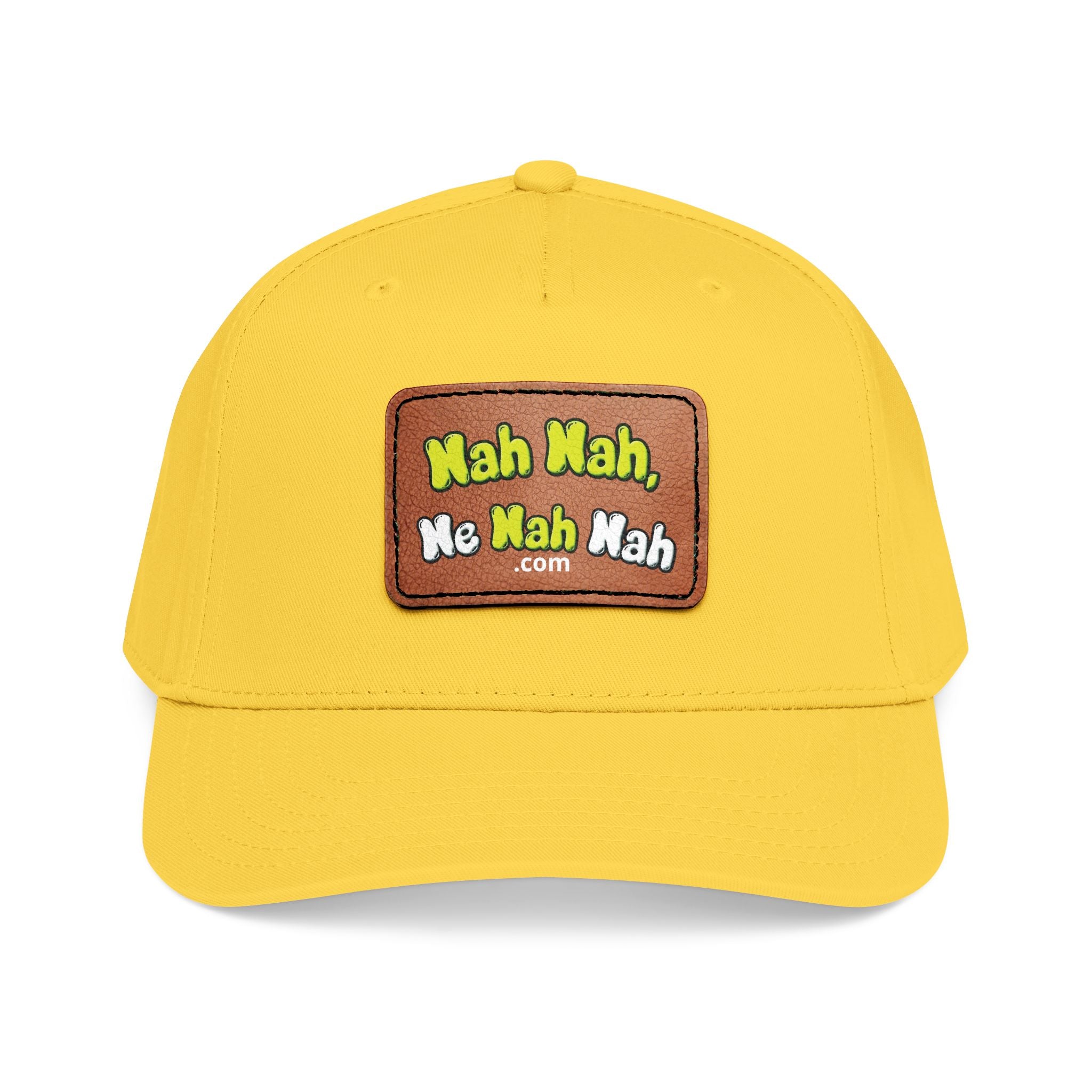 Leather Patch Baseball Cap — "Nah Nah, Ne Nah Nah" Retro Dad Hat