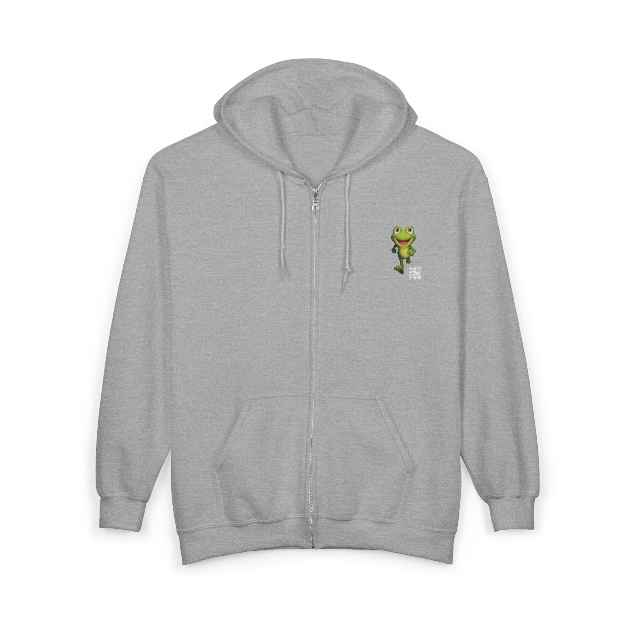 Leelee Running Frog Zip Pro Hoodie — Cute "Nah Nah, Ne Nah Nah" Graphic Full-Zip Sweatshirt