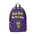 Purple Backpack — "Nah Nah, Ne Nah Nah" Frog Print Kids Backpack