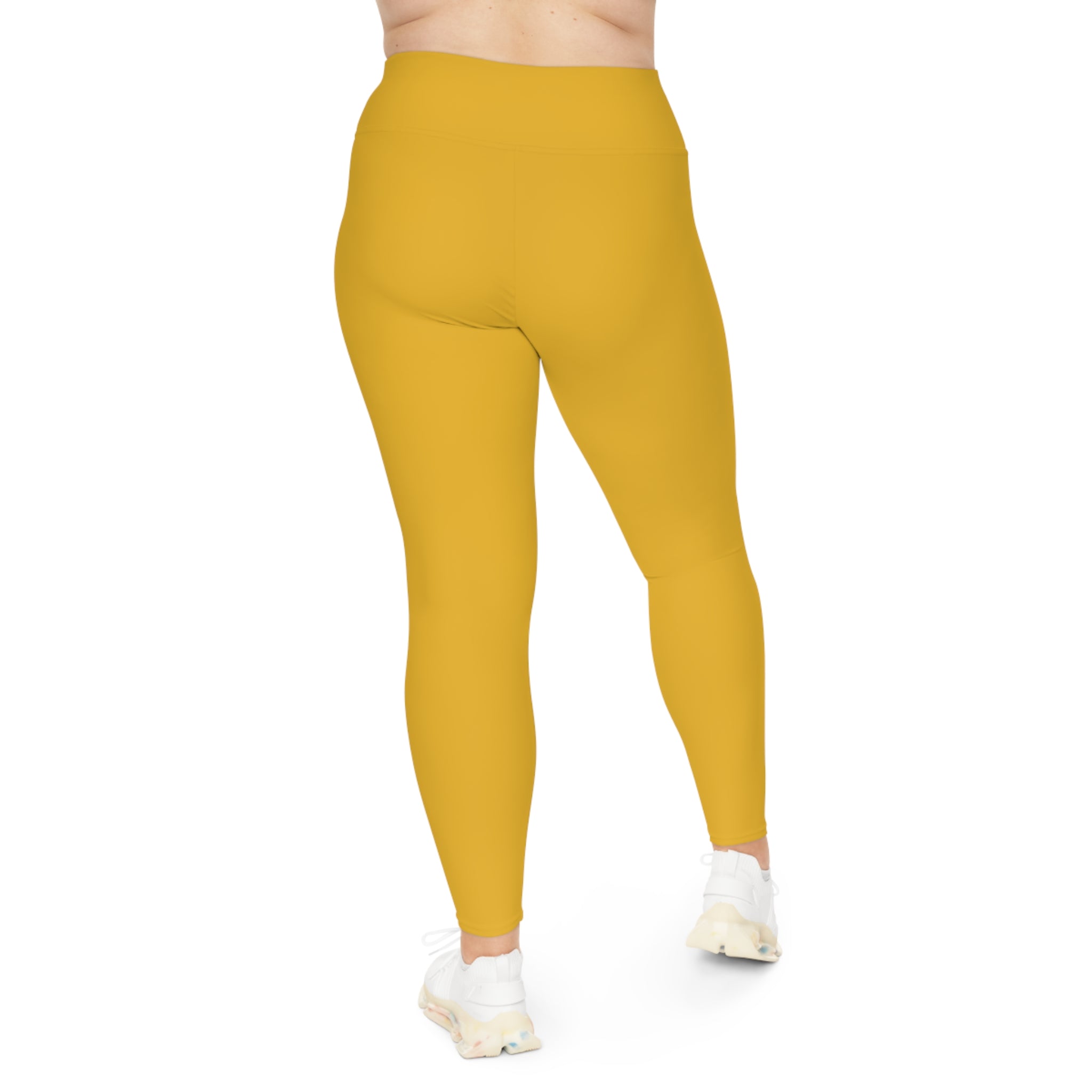 Leelee Inspired Plus Size Leggings (Yellow)— Cute Smiling Leelee Running Frog Graphic Leggings