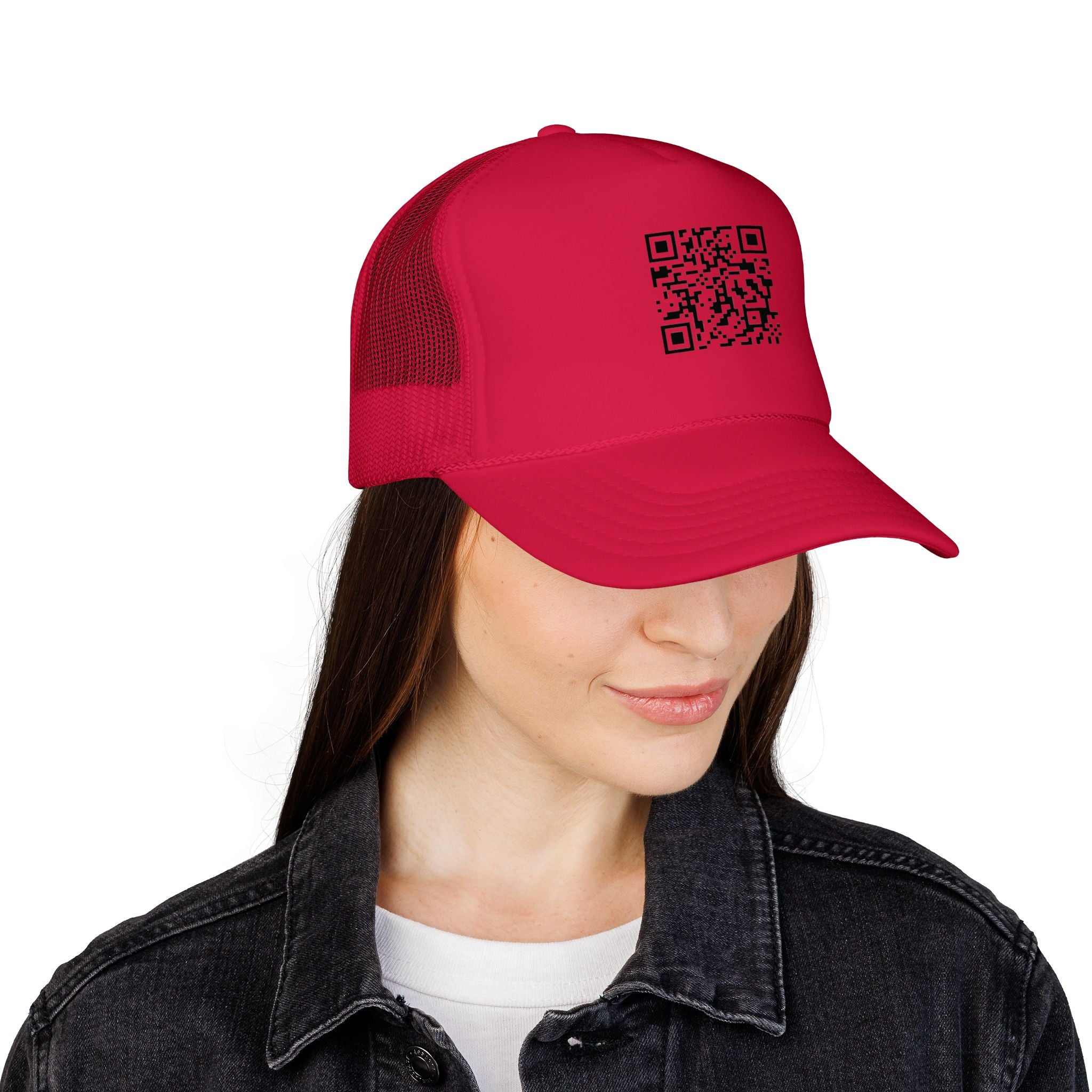 QR Code Trucker Hat — Scanable Tech Graphic Cap