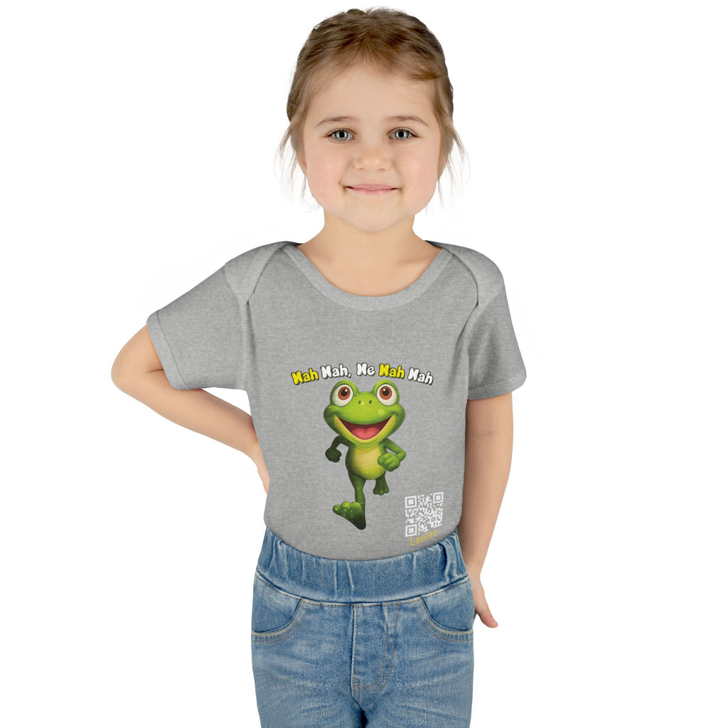 Baby Bodysuit – Cute Running Leelee Frog "Nah Nah, Ne Nah Nah" Infant Onesie