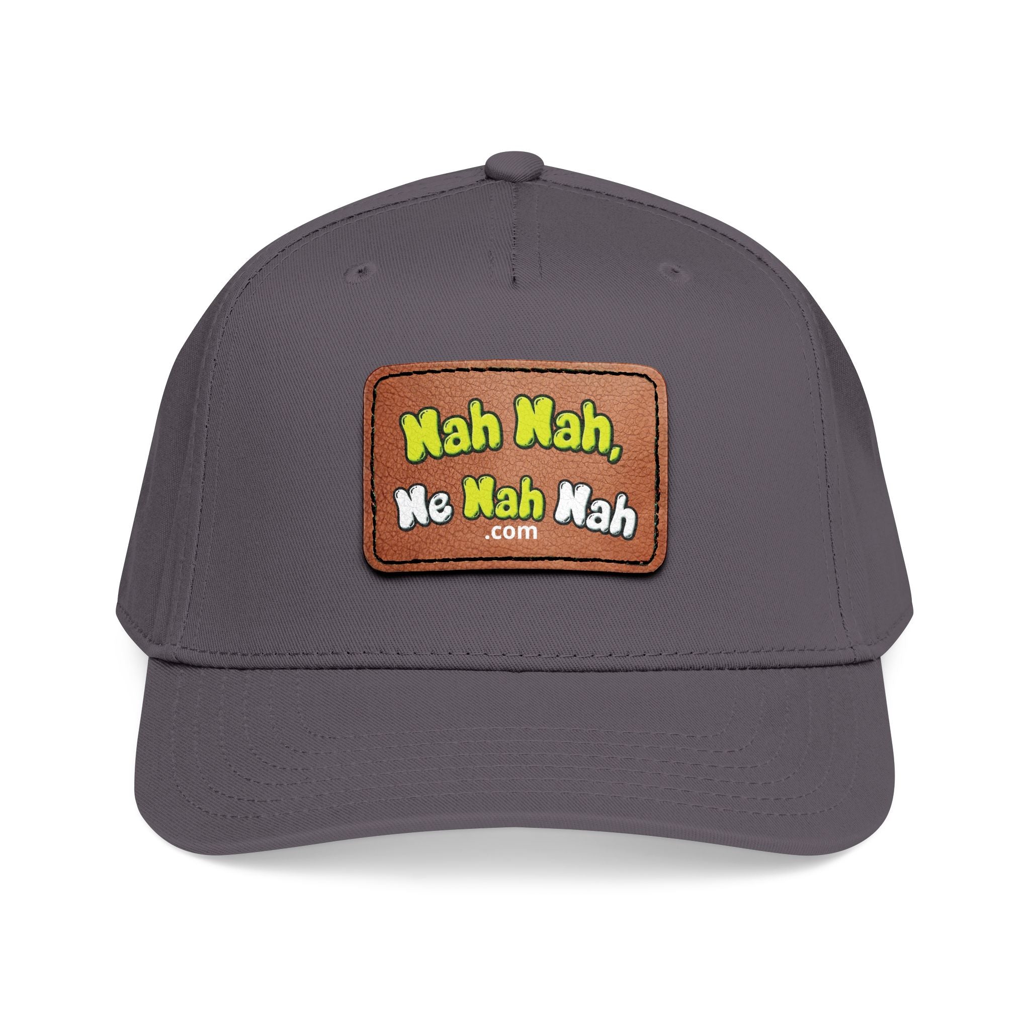 Leather Patch Baseball Cap — "Nah Nah, Ne Nah Nah" Retro Dad Hat