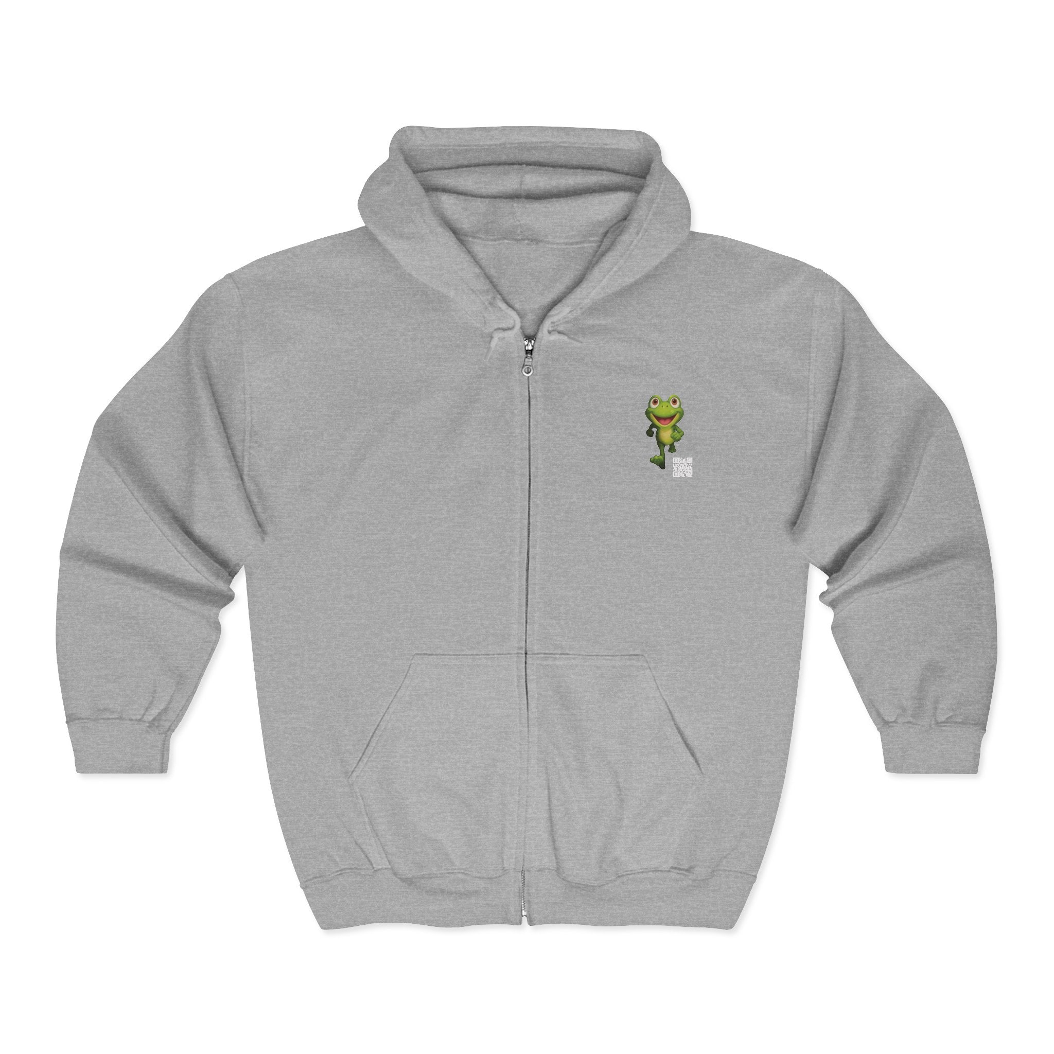 Leelee Running Frog Zip Pro Hoodie — Cute "Nah Nah, Ne Nah Nah" Graphic Full-Zip Sweatshirt