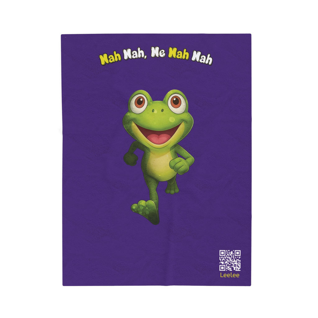 Leelee Frog Velveteen Plush Blanket — "Nah Wah, Ne Nah Nah" Cozy Throw for Kids & Frog Lovers
