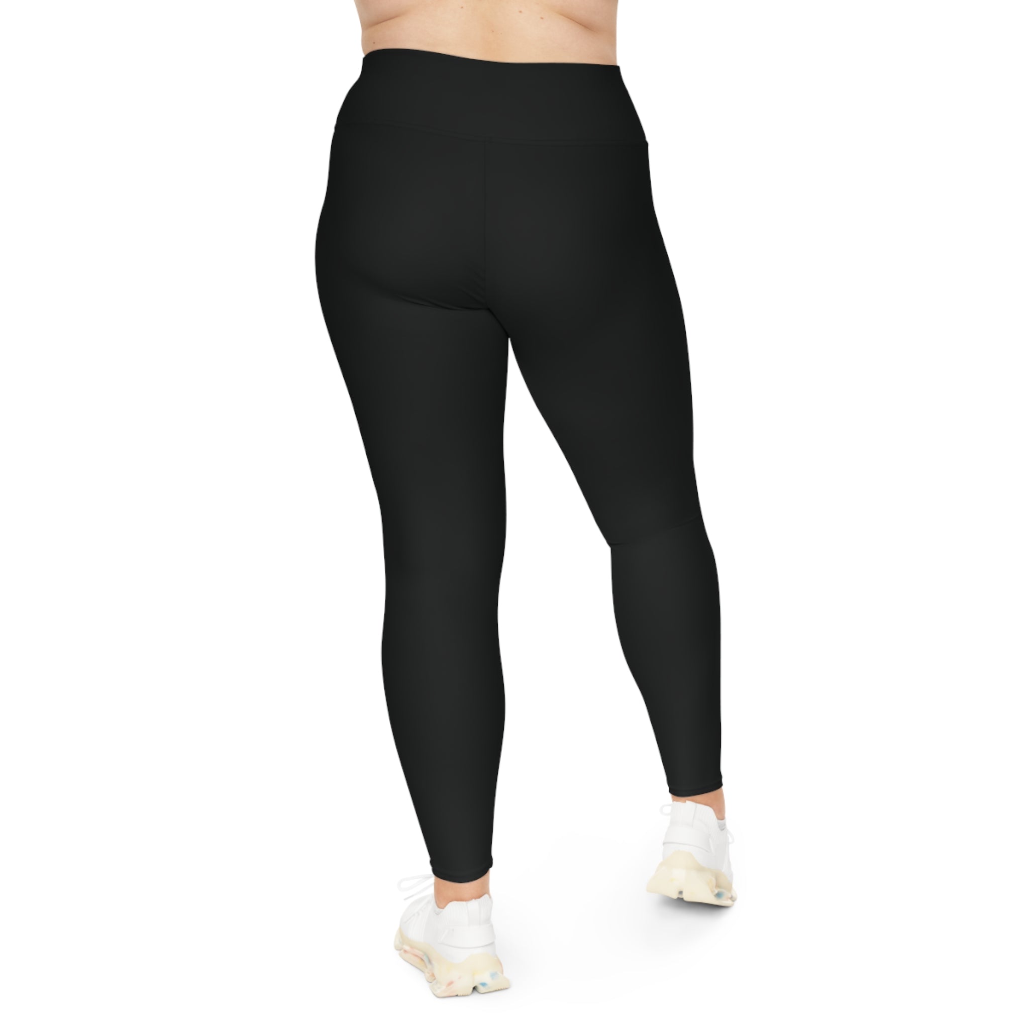 Leelee Inspired Plus Size Leggings (Black) — Cute Smiling Leelee Running Frog Graphic Leggings