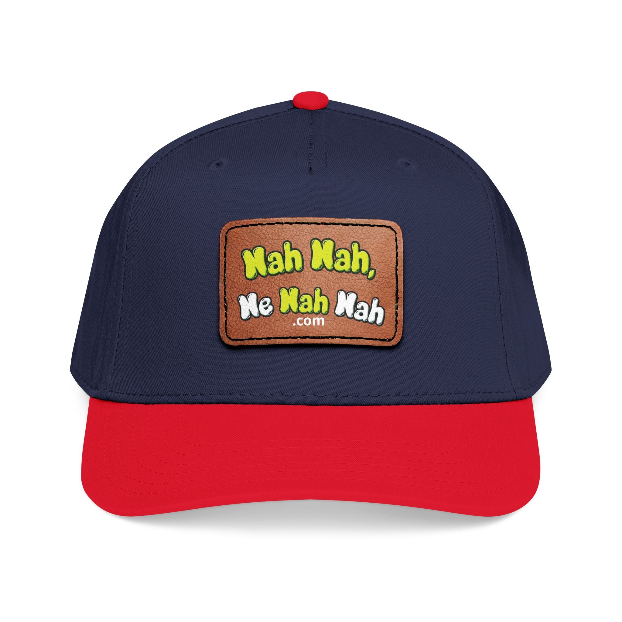 Leather Patch Baseball Cap — "Nah Nah, Ne Nah Nah" Retro Dad Hat