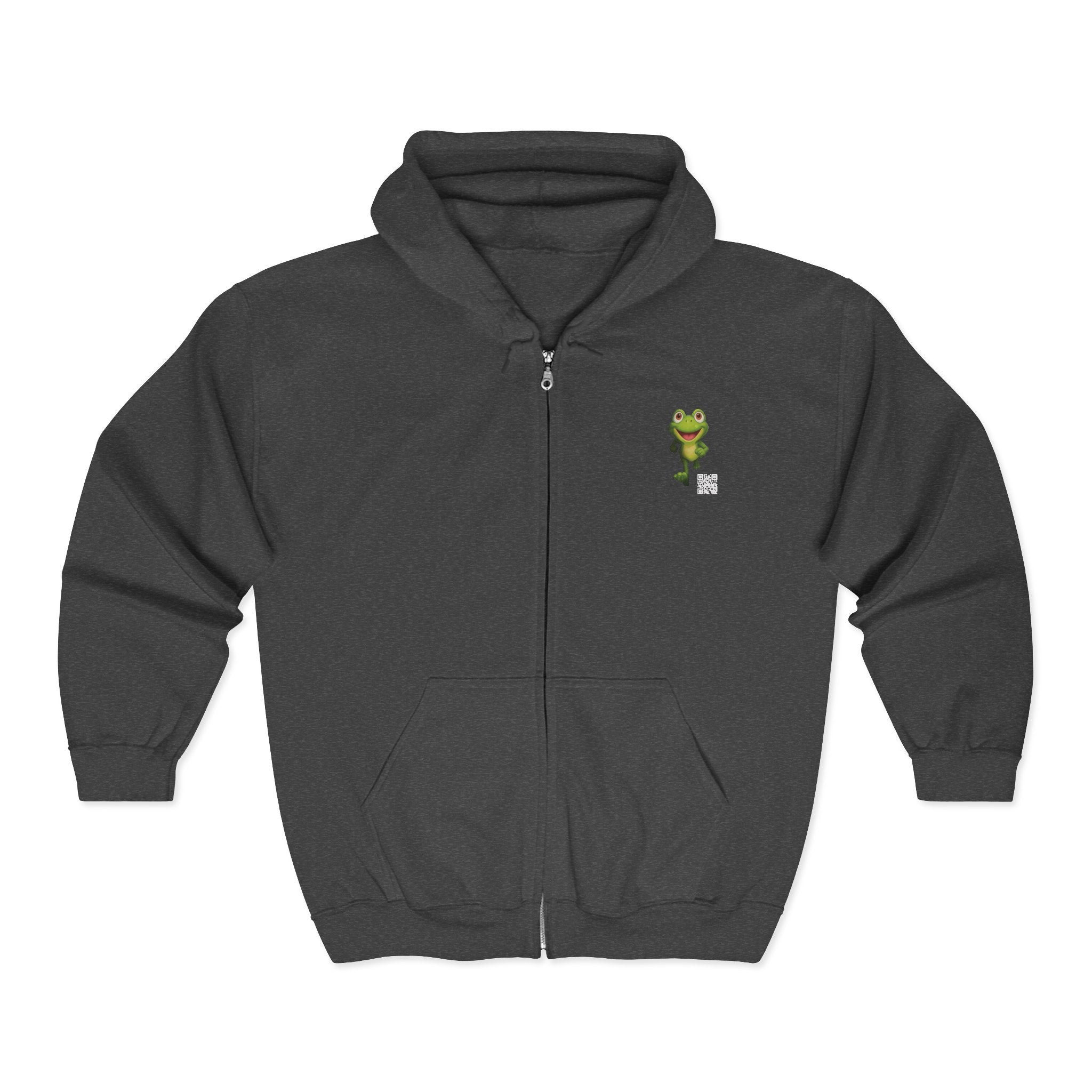 Leelee Running Frog Zip Pro Hoodie — Cute "Nah Nah, Ne Nah Nah" Graphic Full-Zip Sweatshirt