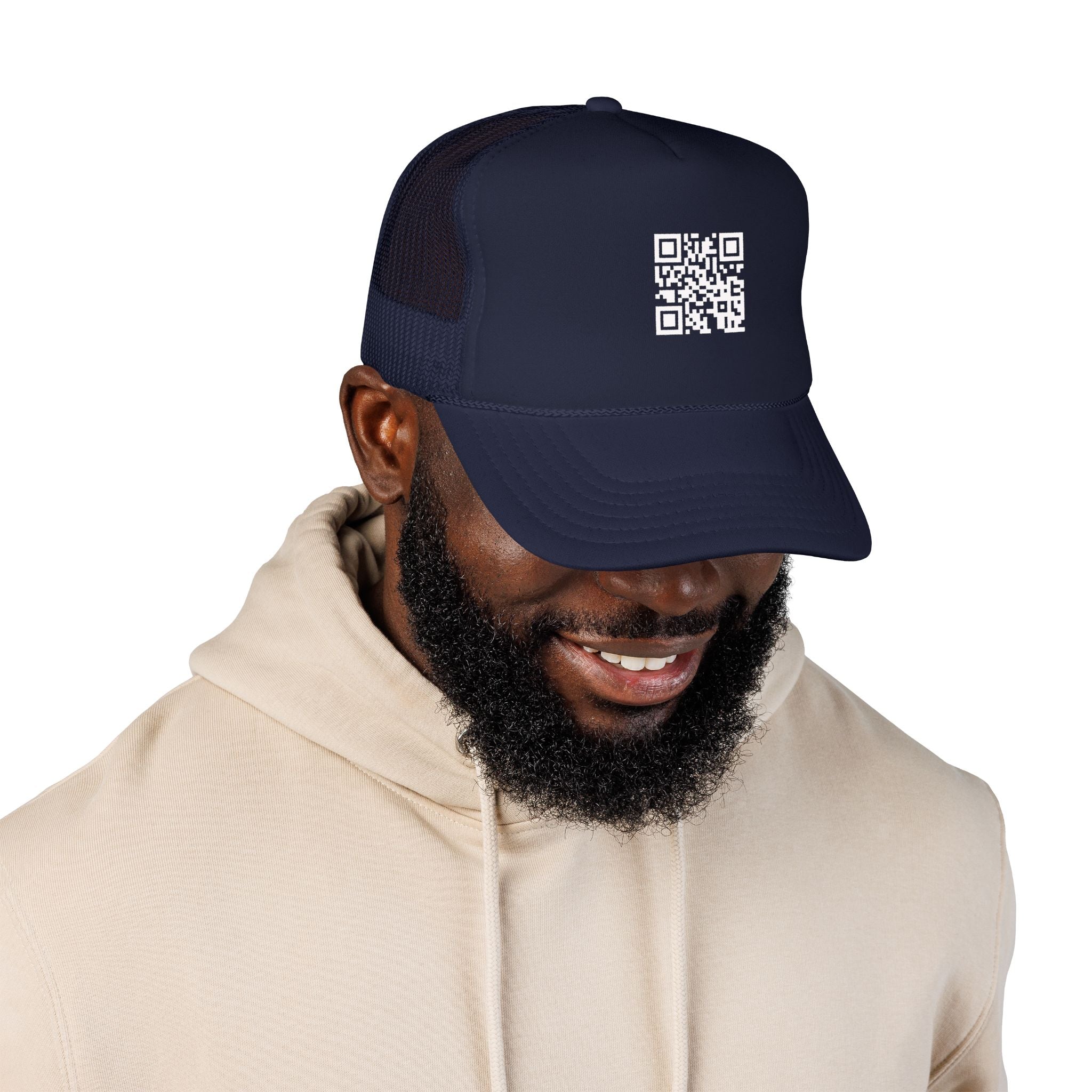 QR Code Trucker Hat — Scanable Tech Graphic Cap