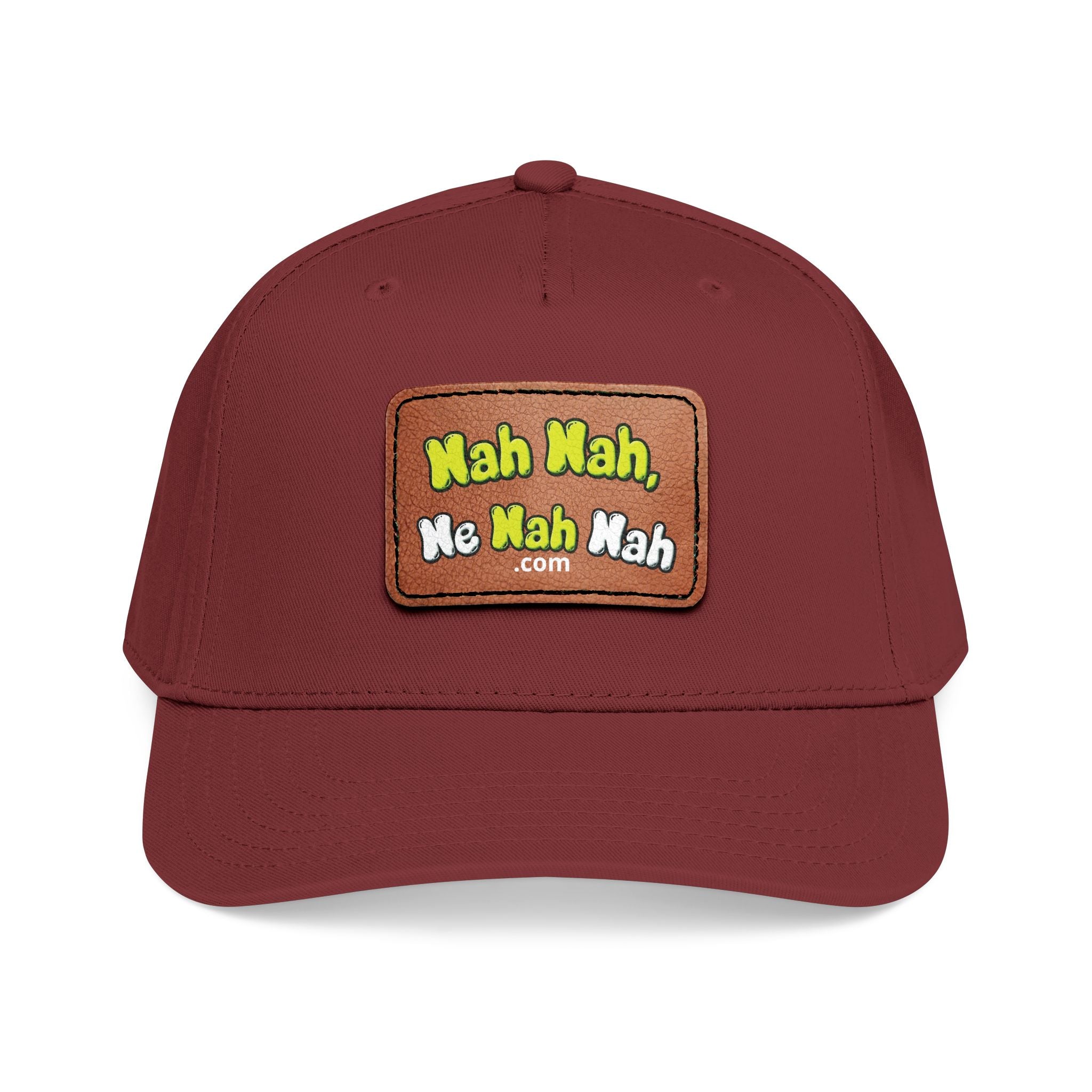 Leather Patch Baseball Cap — "Nah Nah, Ne Nah Nah" Retro Dad Hat