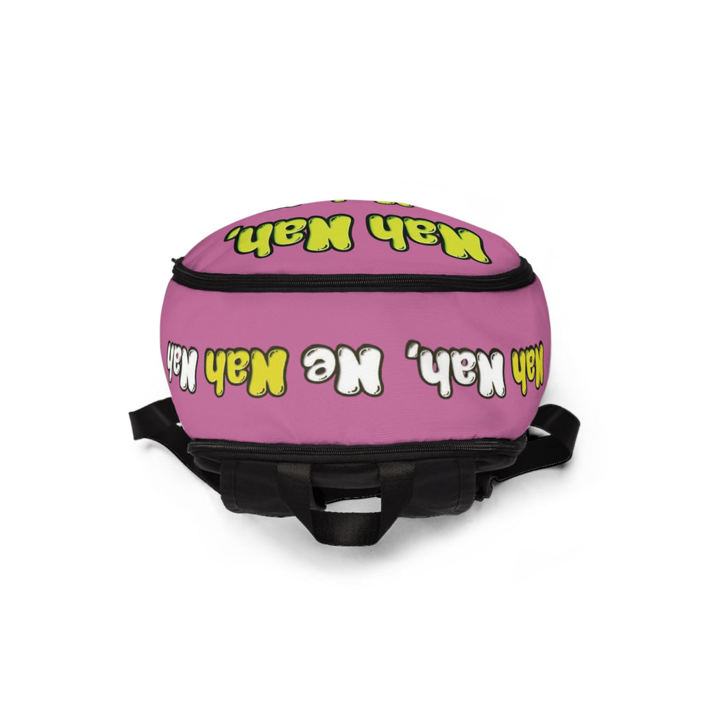 Pink Backpack — "Nah Nah, Ne Nah Nah" Frog Print Kids Backpack