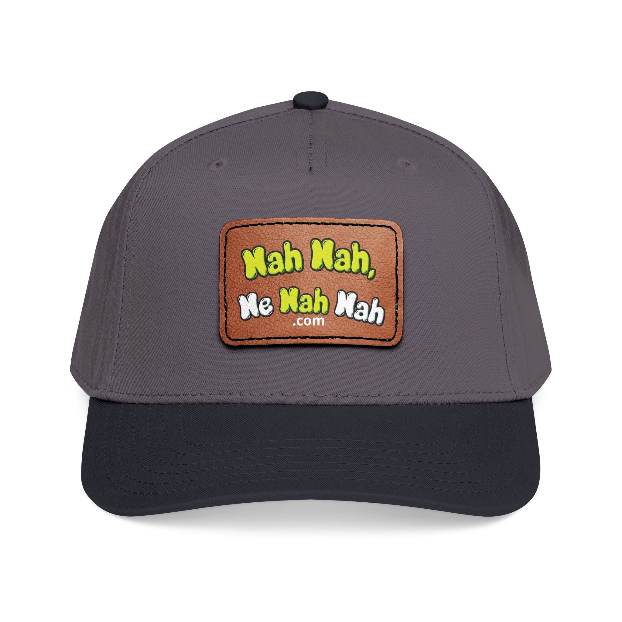 Leather Patch Baseball Cap — "Nah Nah, Ne Nah Nah" Retro Dad Hat