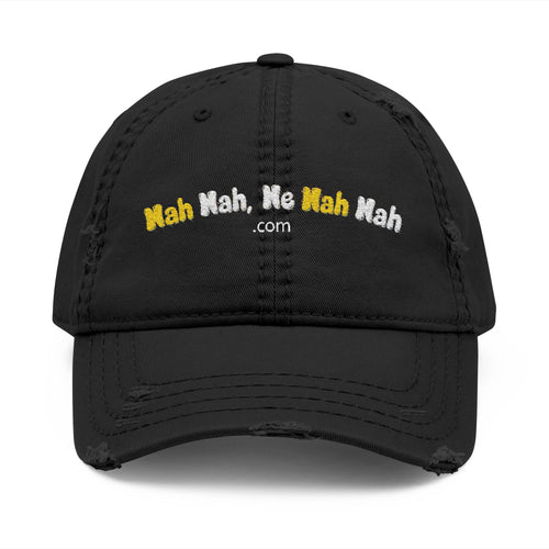 Distressed Embroidered Nah Nah Ne Nah Nah Dad Hat — Vintage Casual Cap for Tech & Trend Fans