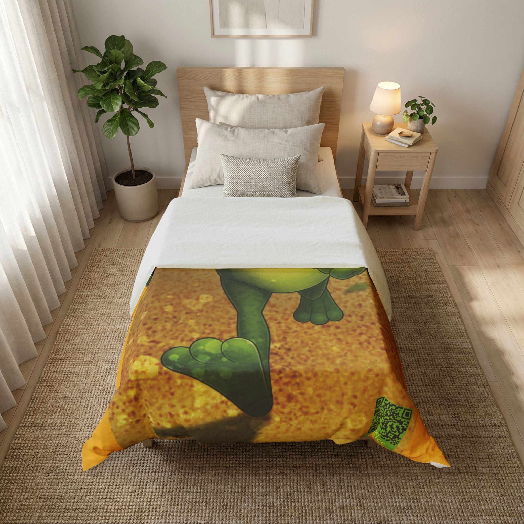 Cute Leelee Frog Cotton Duvet Cover — Kids' Cartoon Bedding