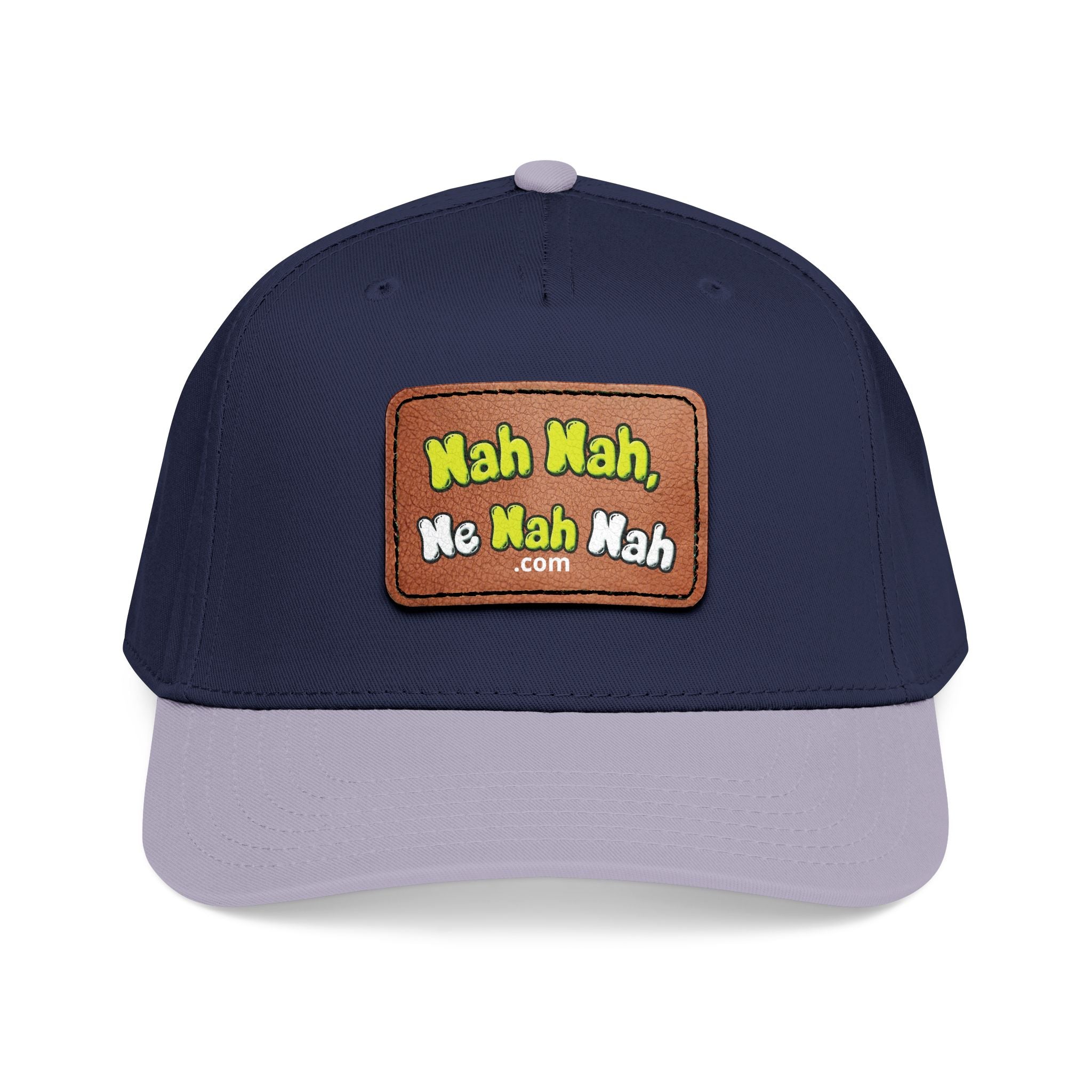 Leather Patch Baseball Cap — "Nah Nah, Ne Nah Nah" Retro Dad Hat