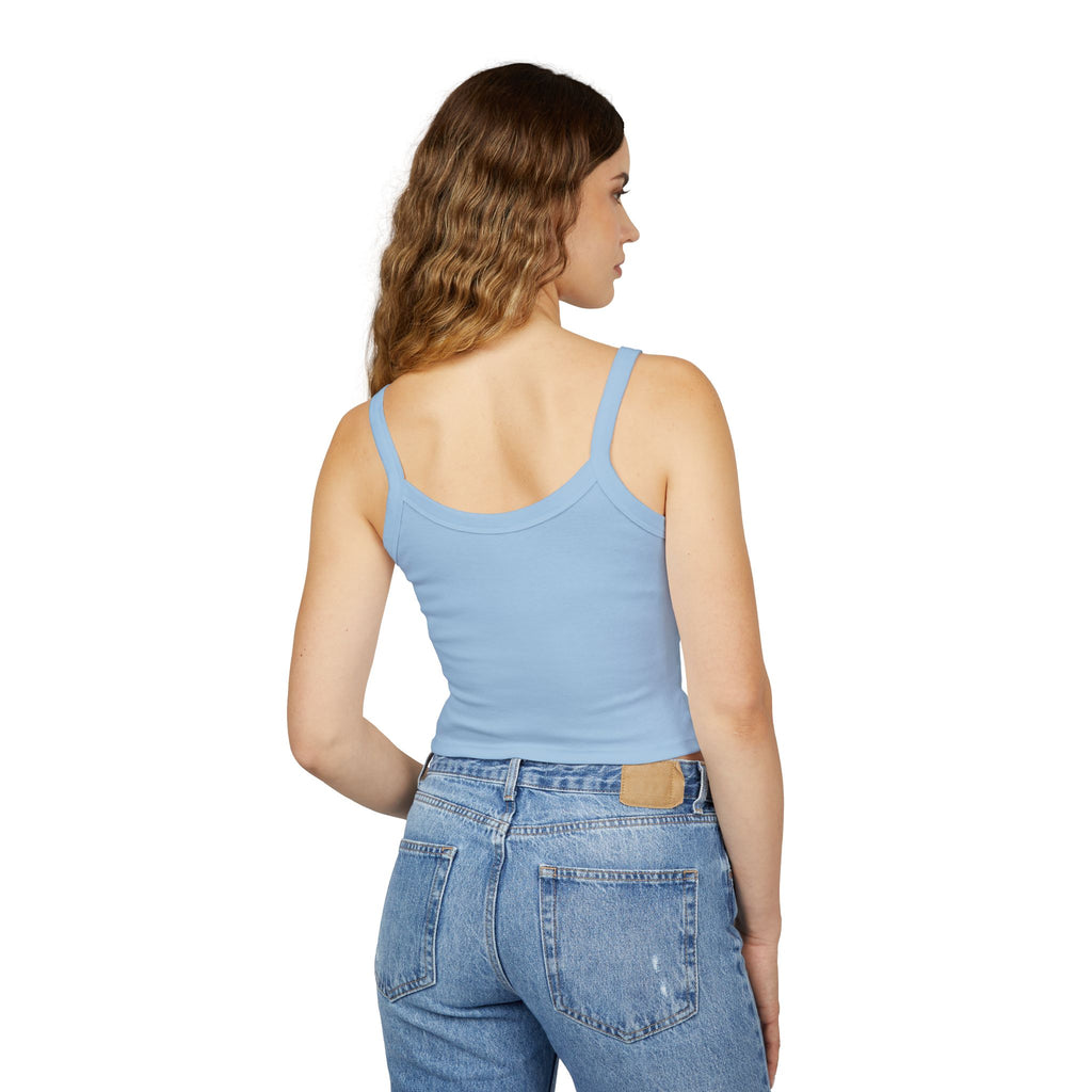Leelee Running Frog Cropped Tank — "Nah Nah Ne Nah Nah" Cute Frog Graphic Spaghetti Strap Top