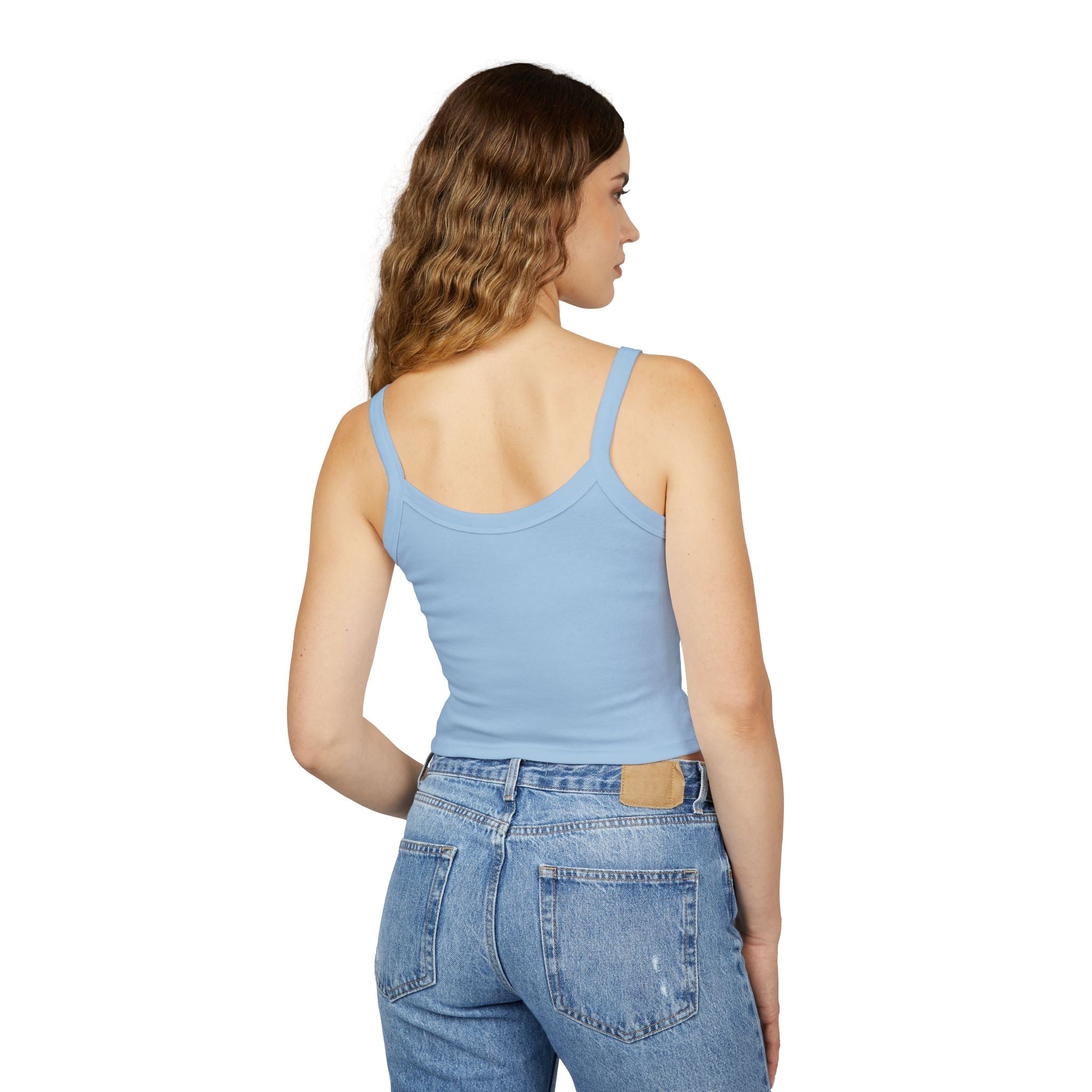 Leelee Running Frog Cropped Tank — "Nah Nah Ne Nah Nah" Cute Frog Graphic Spaghetti Strap Top