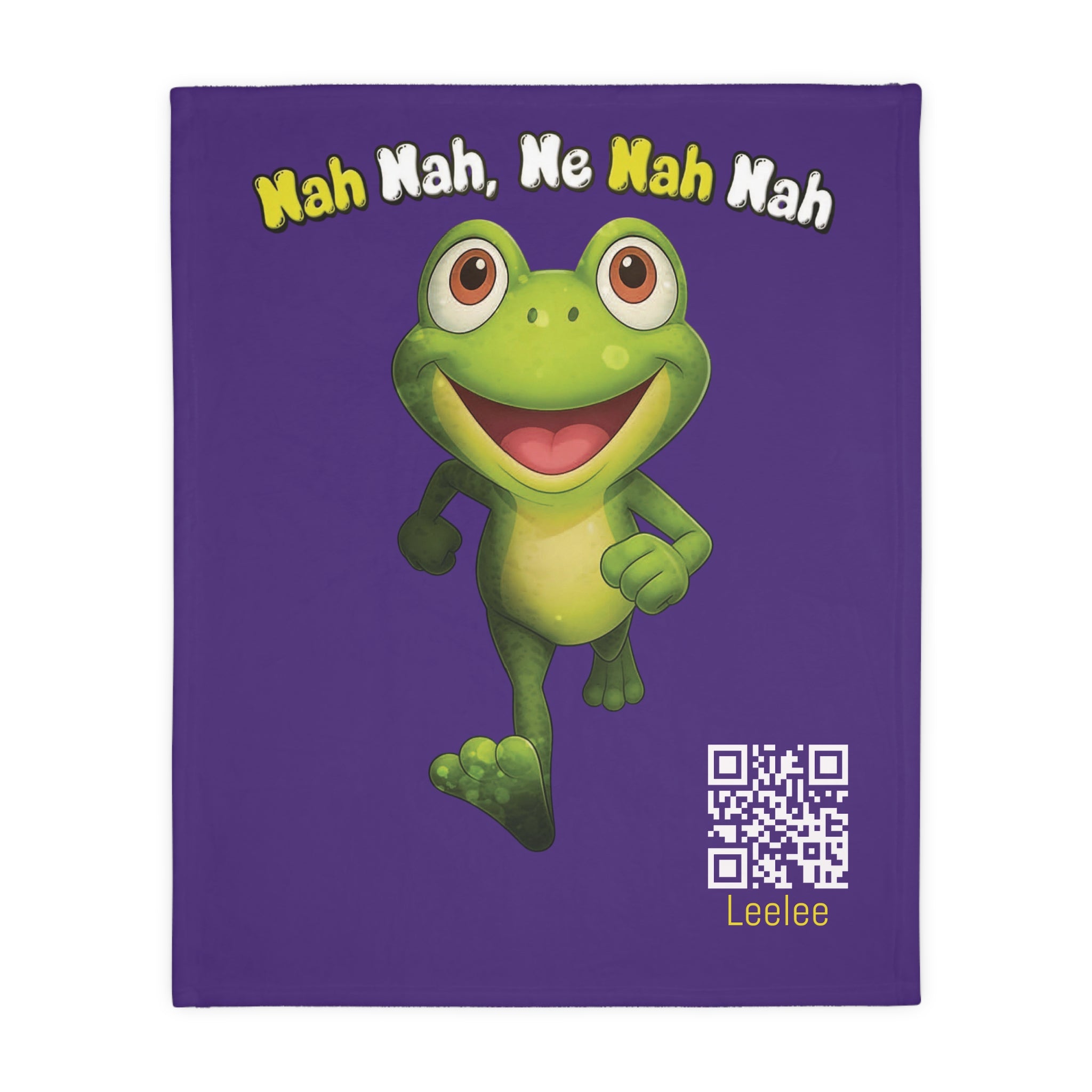Cute Leelee Running Frog "Nah Nah, Ne Nah Nah" Microfiber Blanket