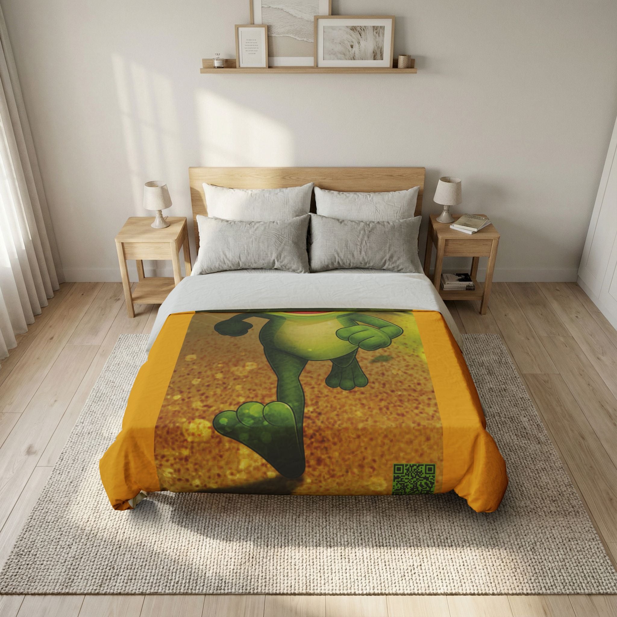 Cute Leelee Frog Cotton Duvet Cover — Kids' Cartoon Bedding