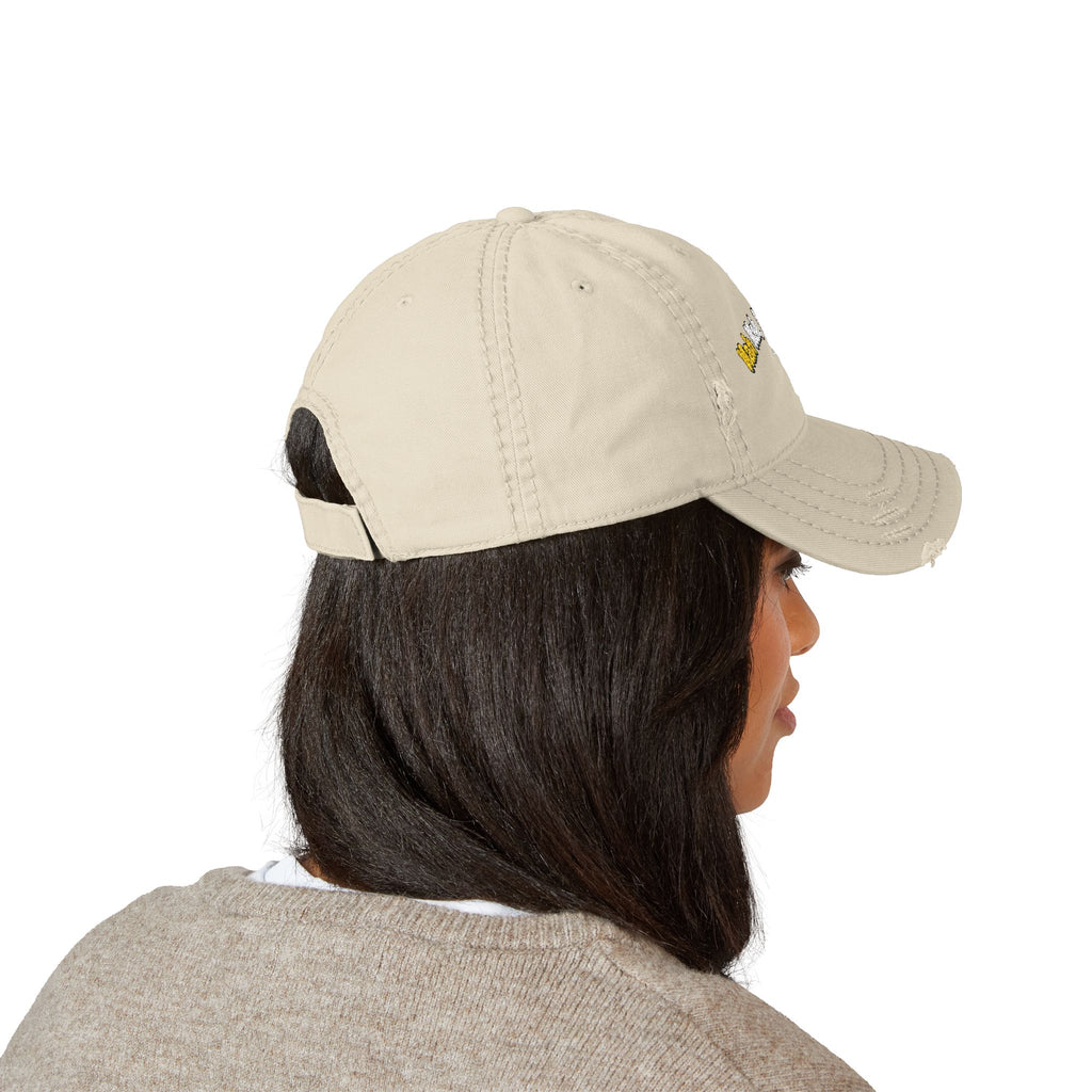 Distressed Embroidered Nah Nah Ne Nah Nah Dad Hat — Vintage Casual Cap for Tech & Trend Fans