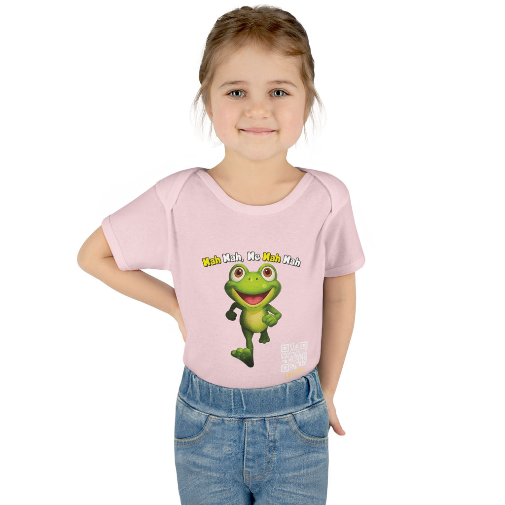 Baby Bodysuit – Cute Running Leelee Frog "Nah Nah, Ne Nah Nah" Infant Onesie