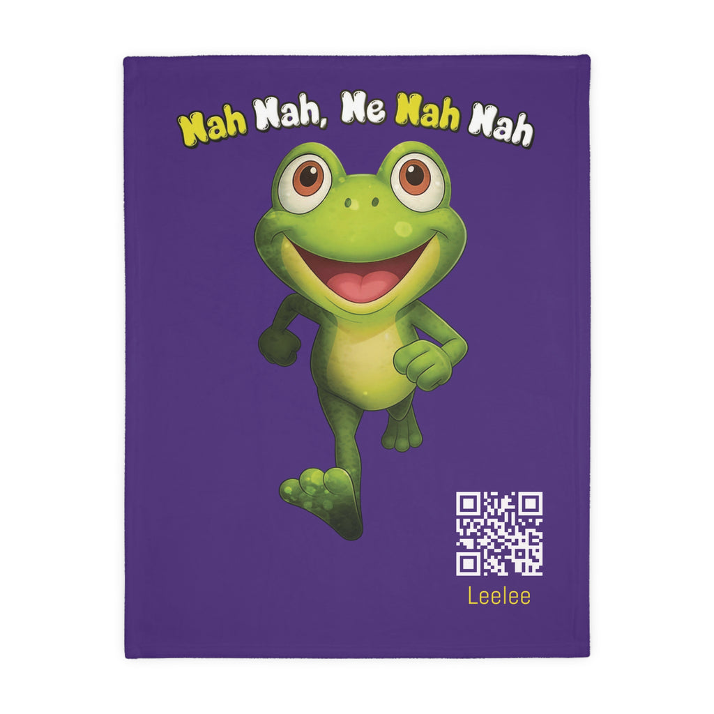 Cute Leelee Running Frog "Nah Nah, Ne Nah Nah" Microfiber Blanket