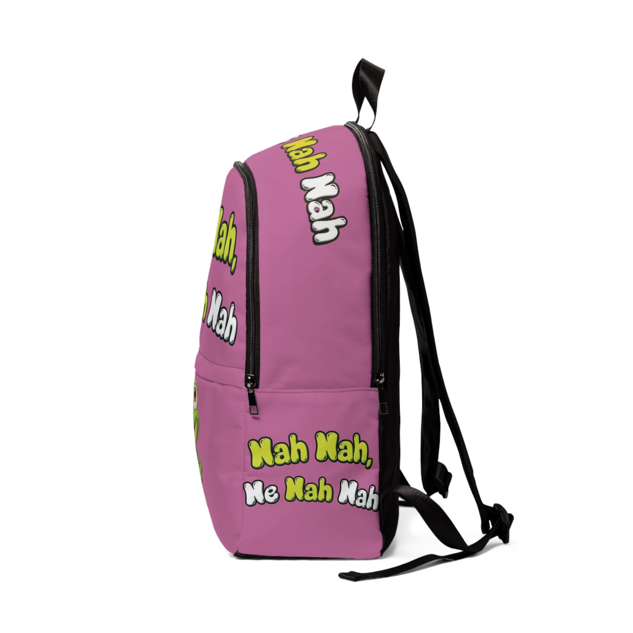 Pink Backpack — "Nah Nah, Ne Nah Nah" Frog Print Kids Backpack