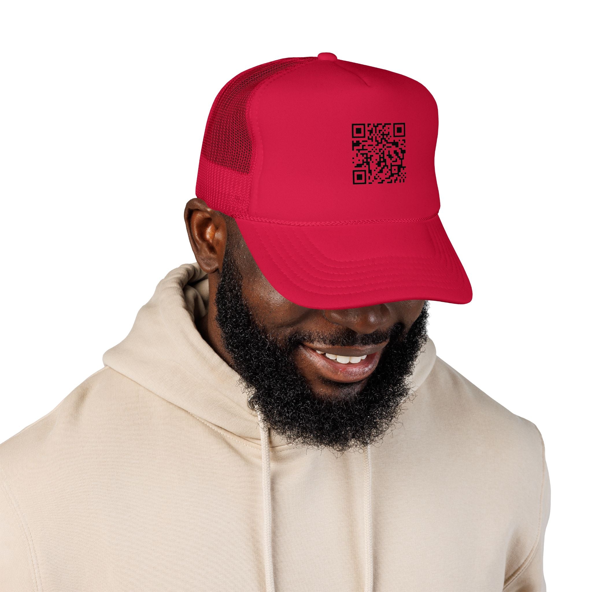 QR Code Trucker Hat — Scanable Tech Graphic Cap